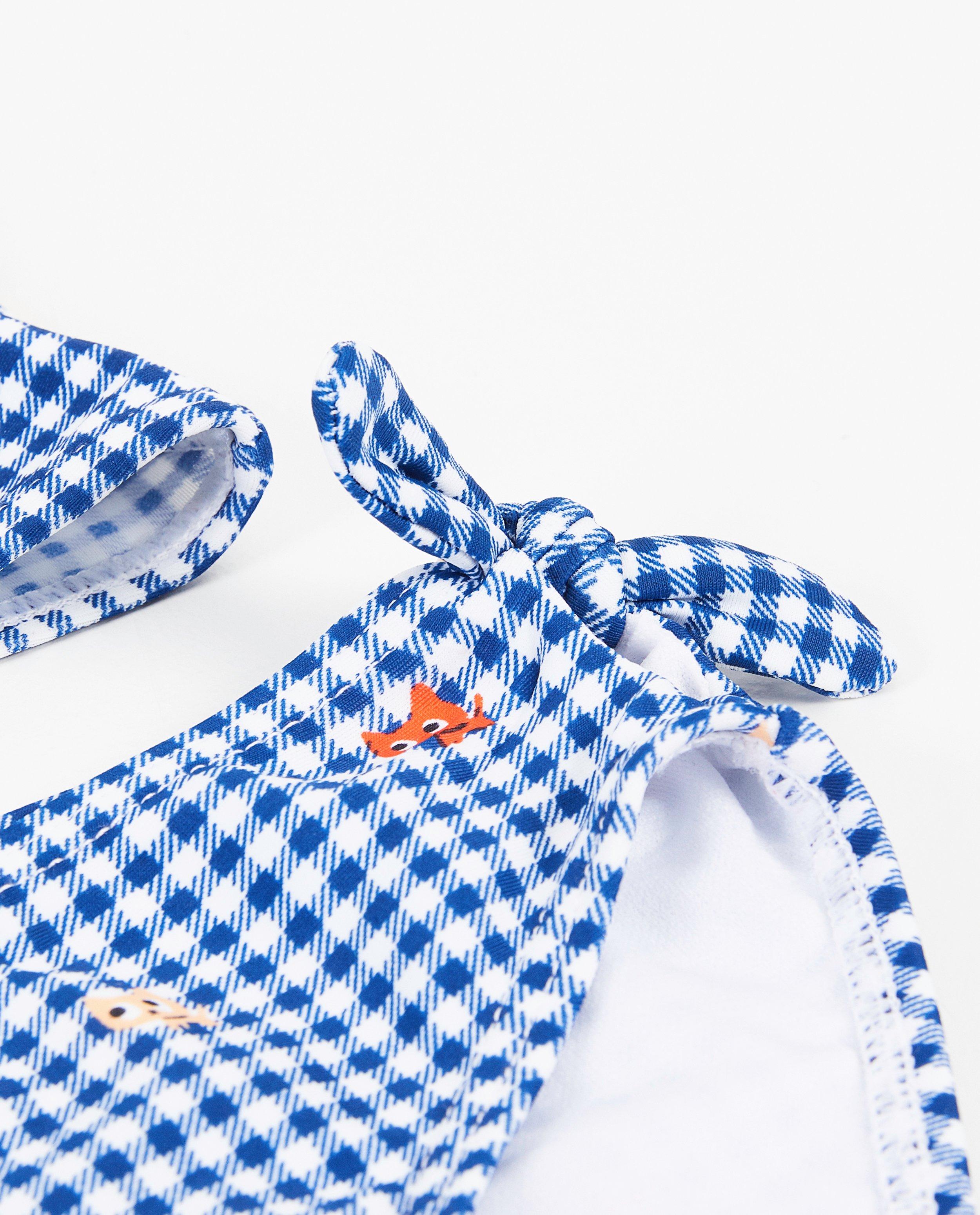 Zwemkleding - Blauw-witte bikini met print