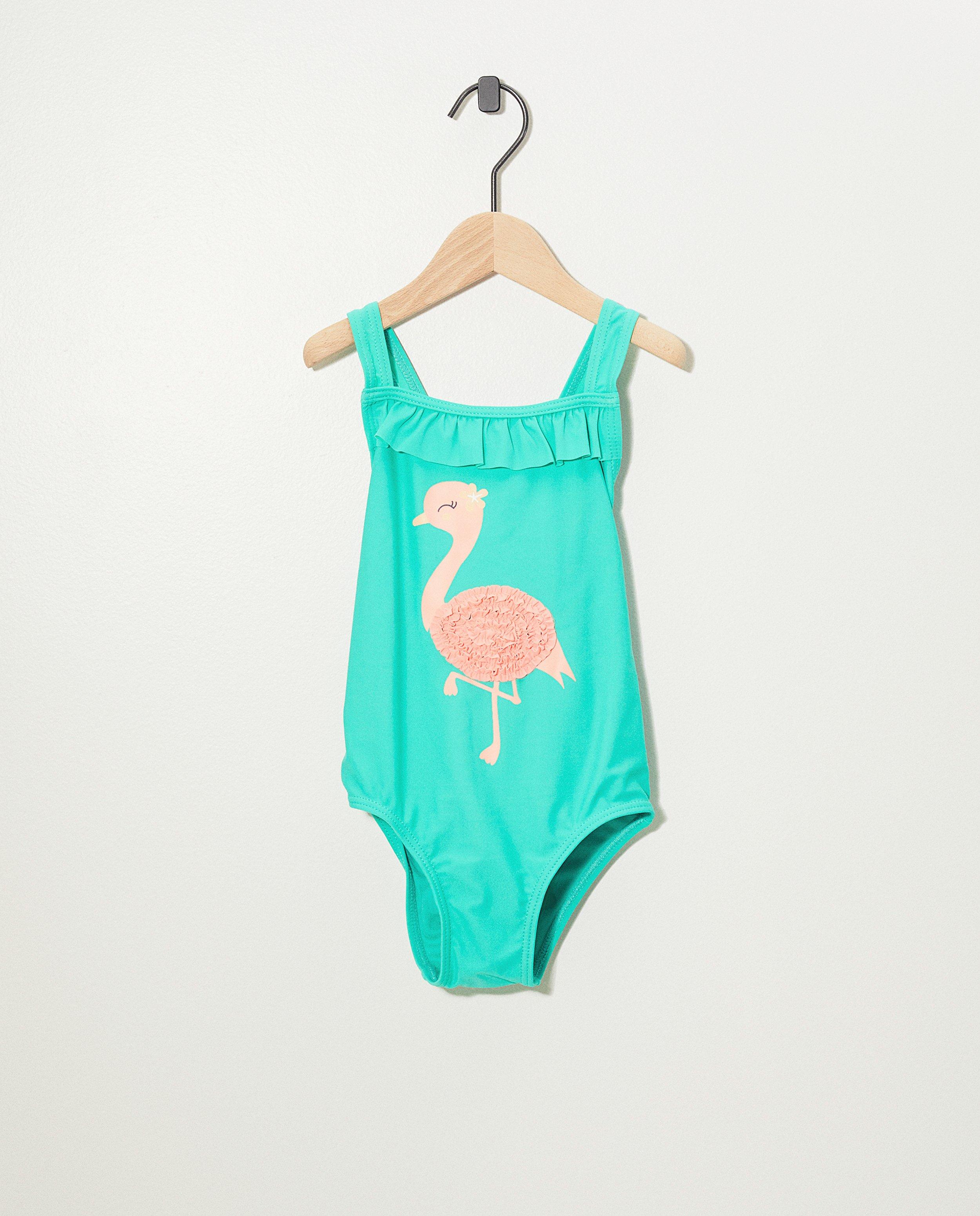 Groen badpak met print - met ruches - Milla Star