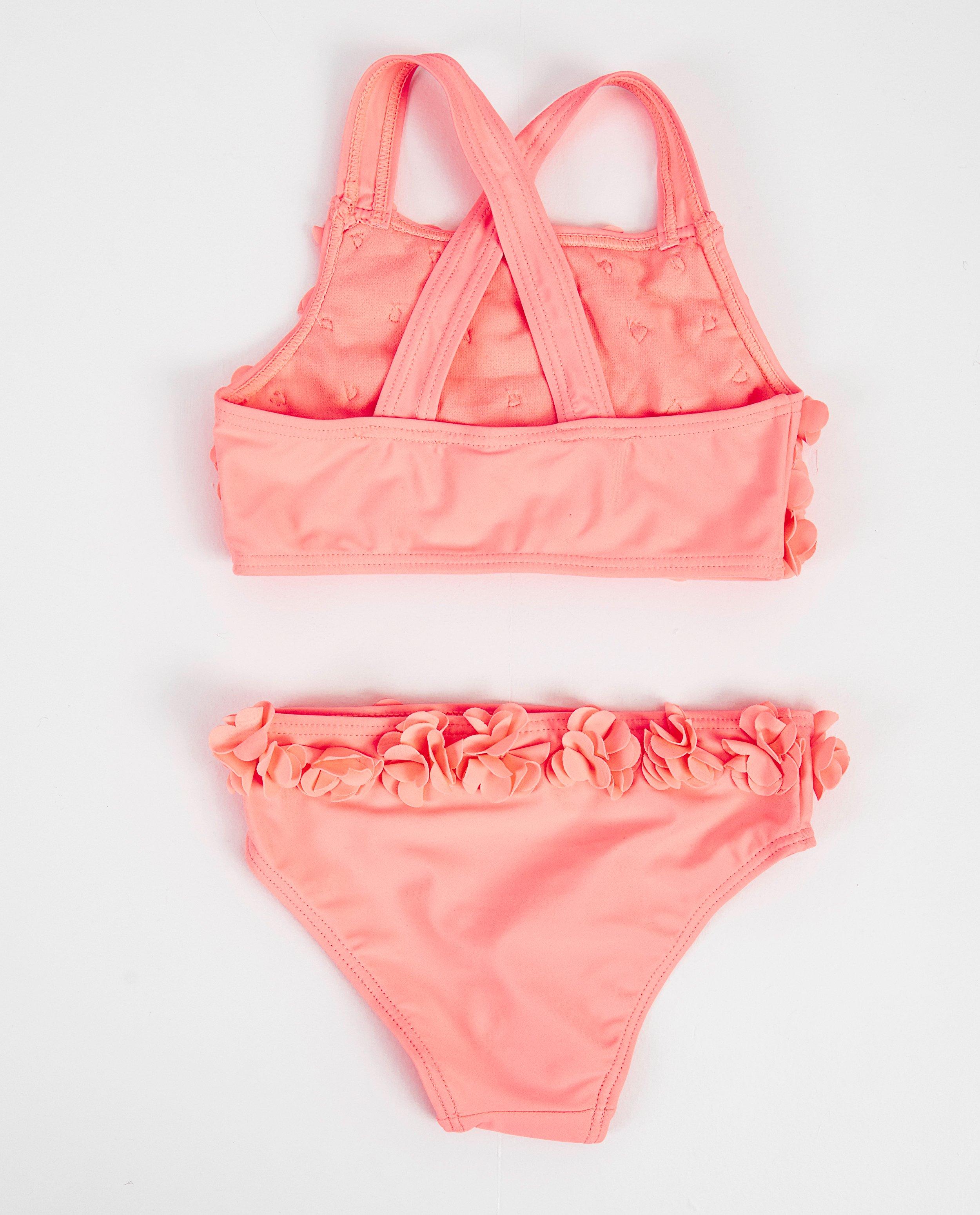 Maillots de bain - Bikini rose fluo, fleurs