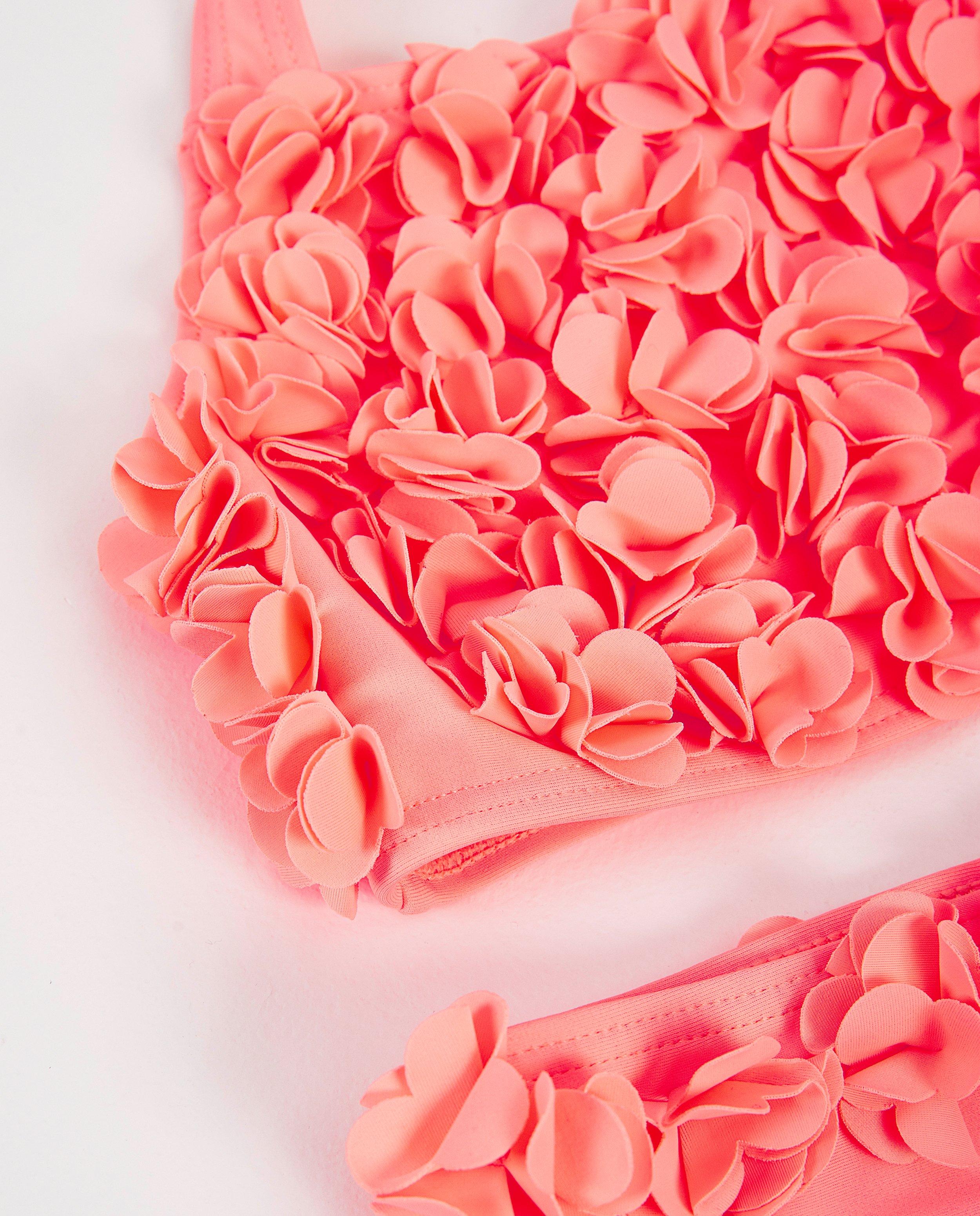 Maillots de bain - Bikini rose fluo, fleurs