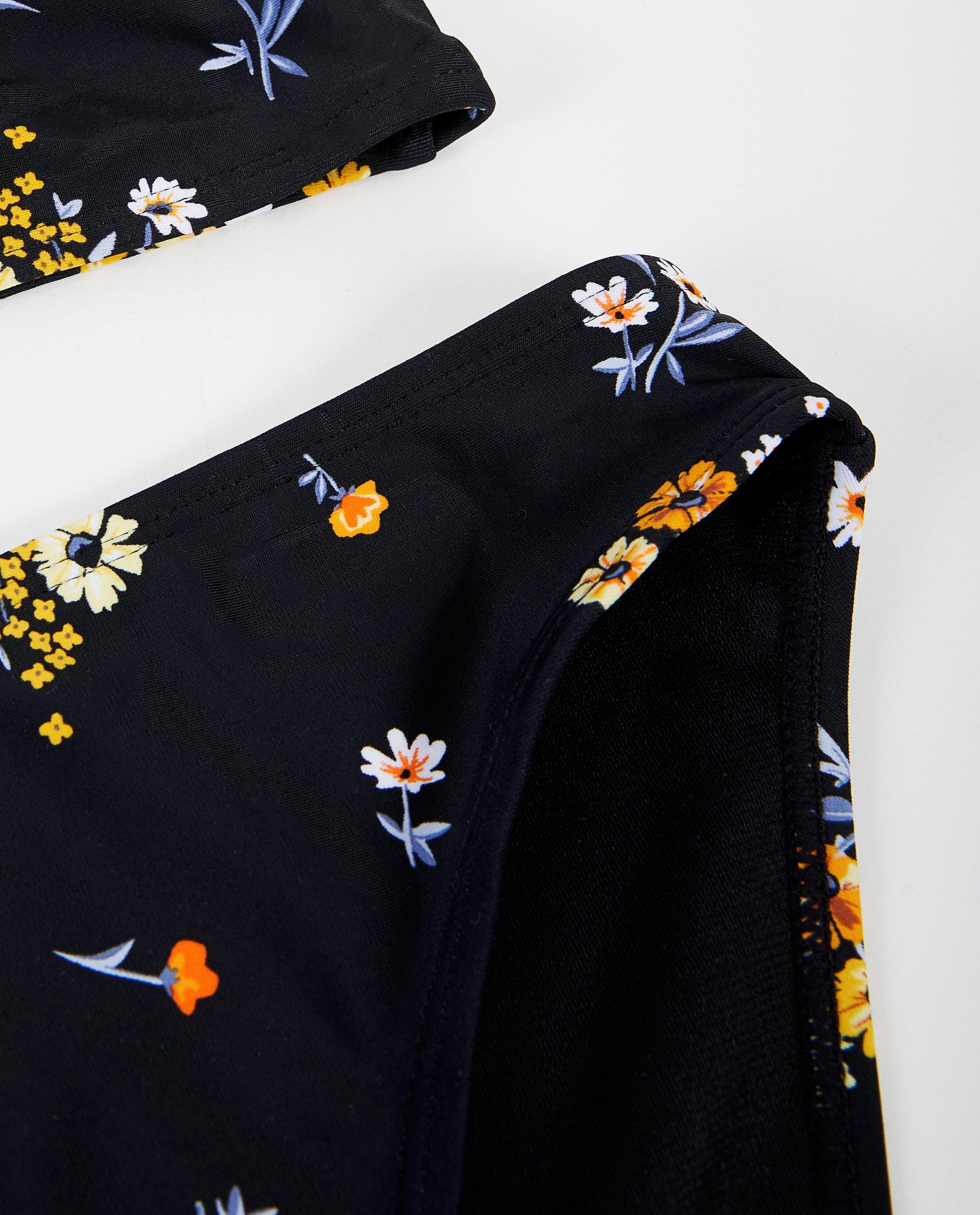 Maillots de bain - Bikini bleu à imprimé fleuri