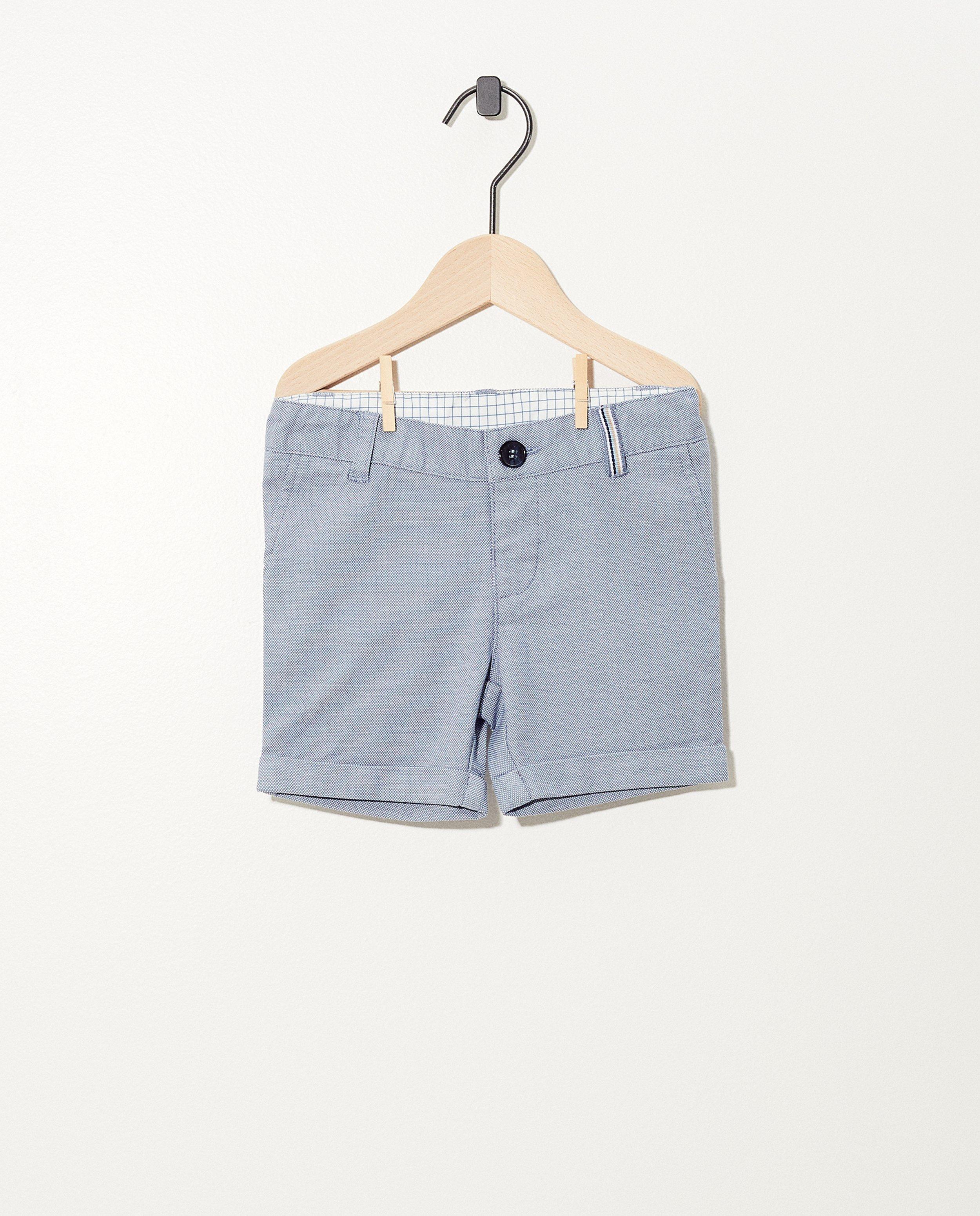 Blauwe short met microprint Feest - null - Cuddles and Smiles