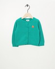 Cardigan vert en fin tricot - ajouré - Cuddles and Smiles
