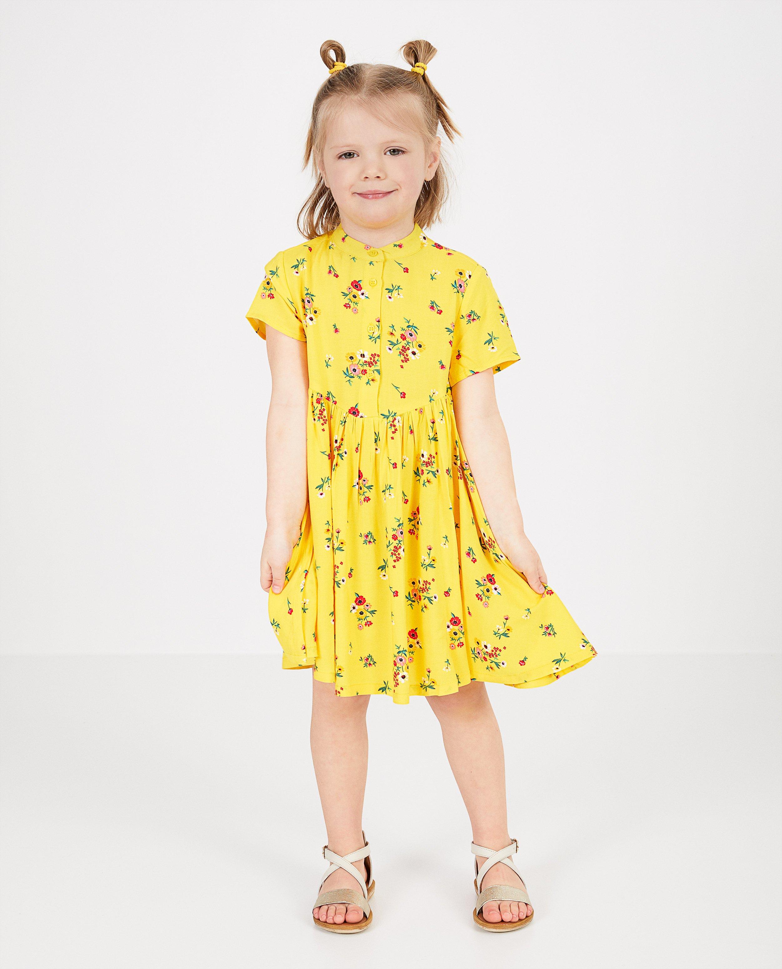 Kleedjes - Gele jurk met print K3