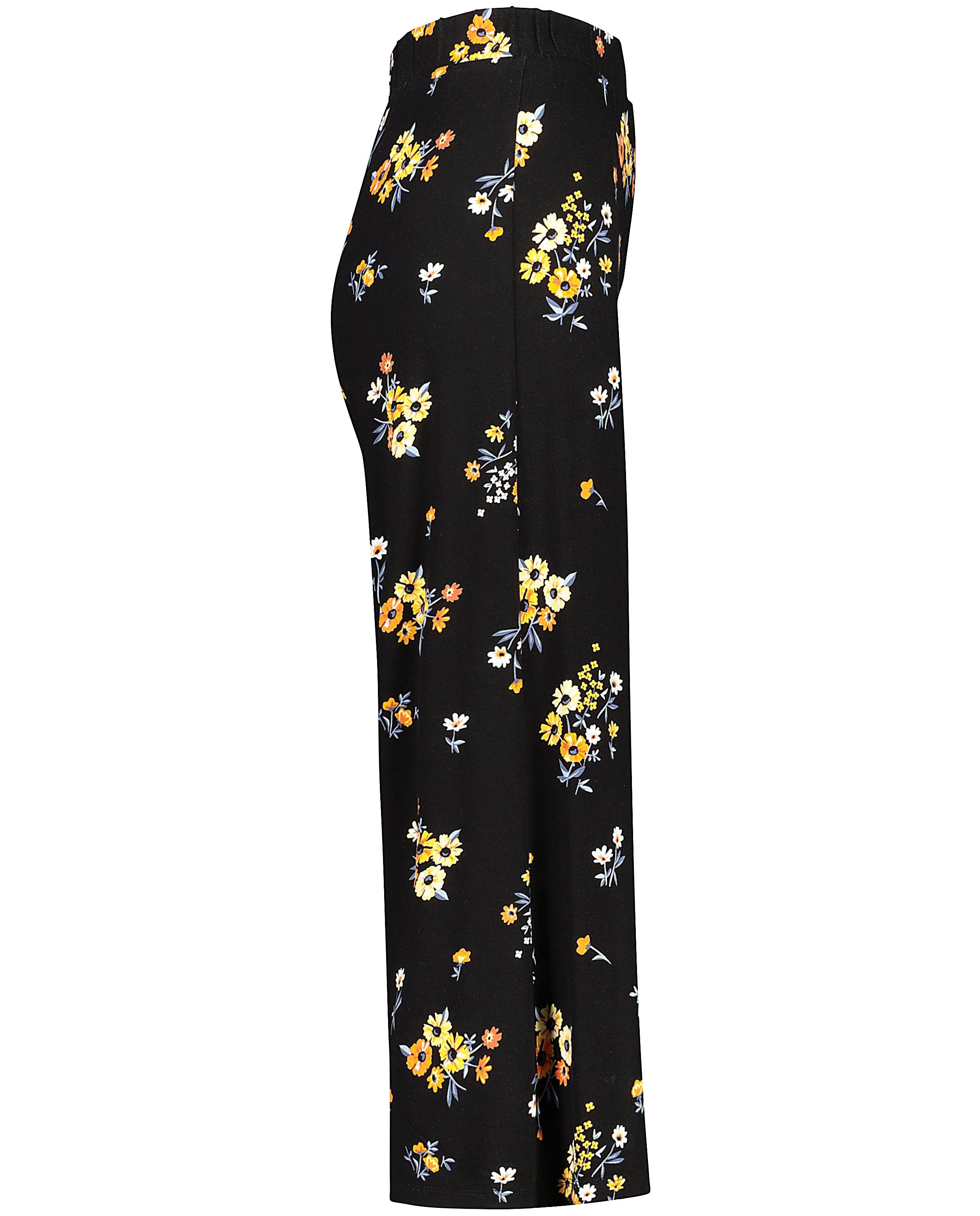 Zwarte broek met bloemenprint