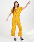 Gele jumpsuit met bloemenprint - stretch - Groggy