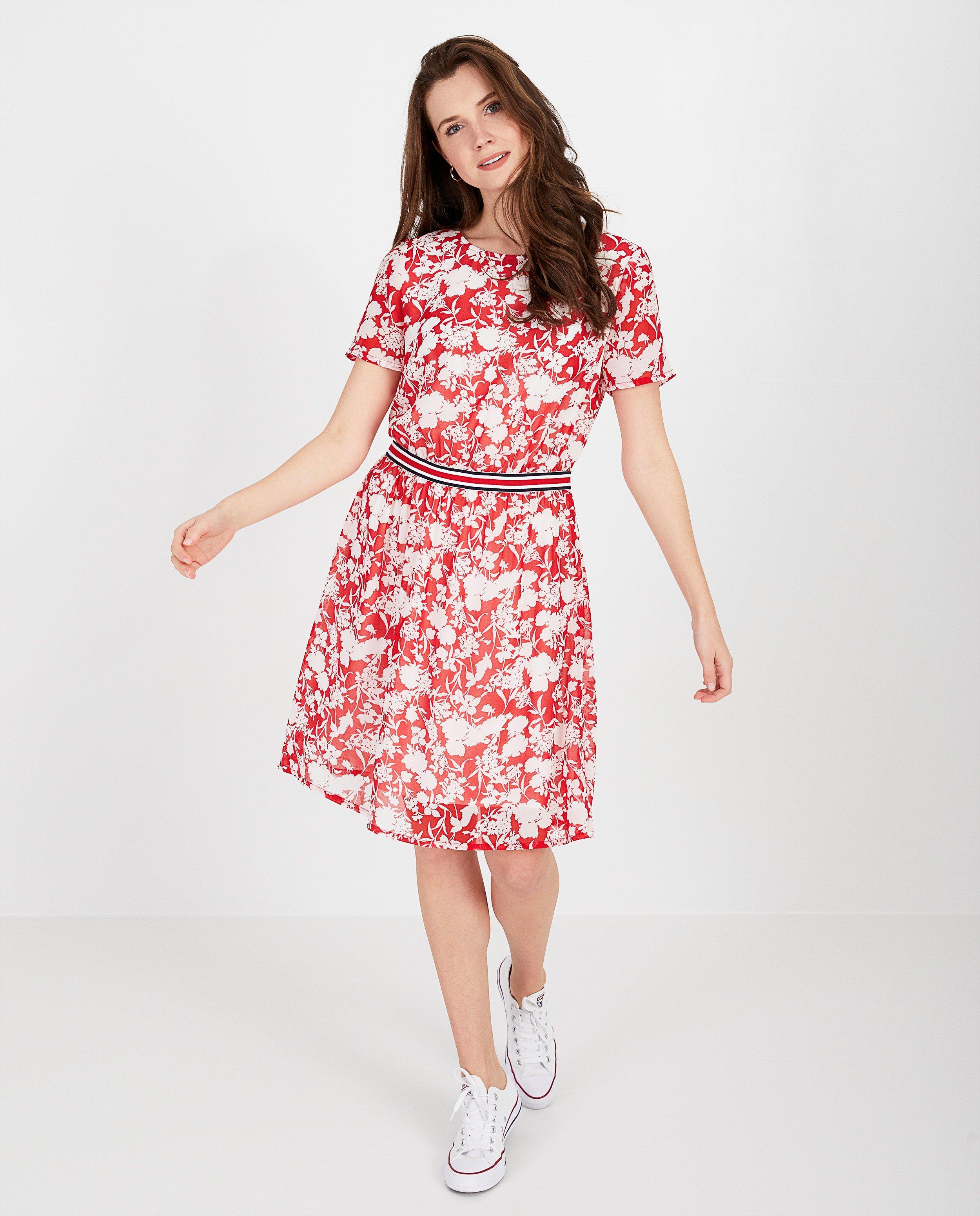 Robe rouge Sara De Paduwa - imprimé blanc - Sara de Paduwa