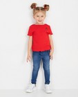 Rood T-shirt met ribreliëf - en geborduurde aardbei - Milla Star