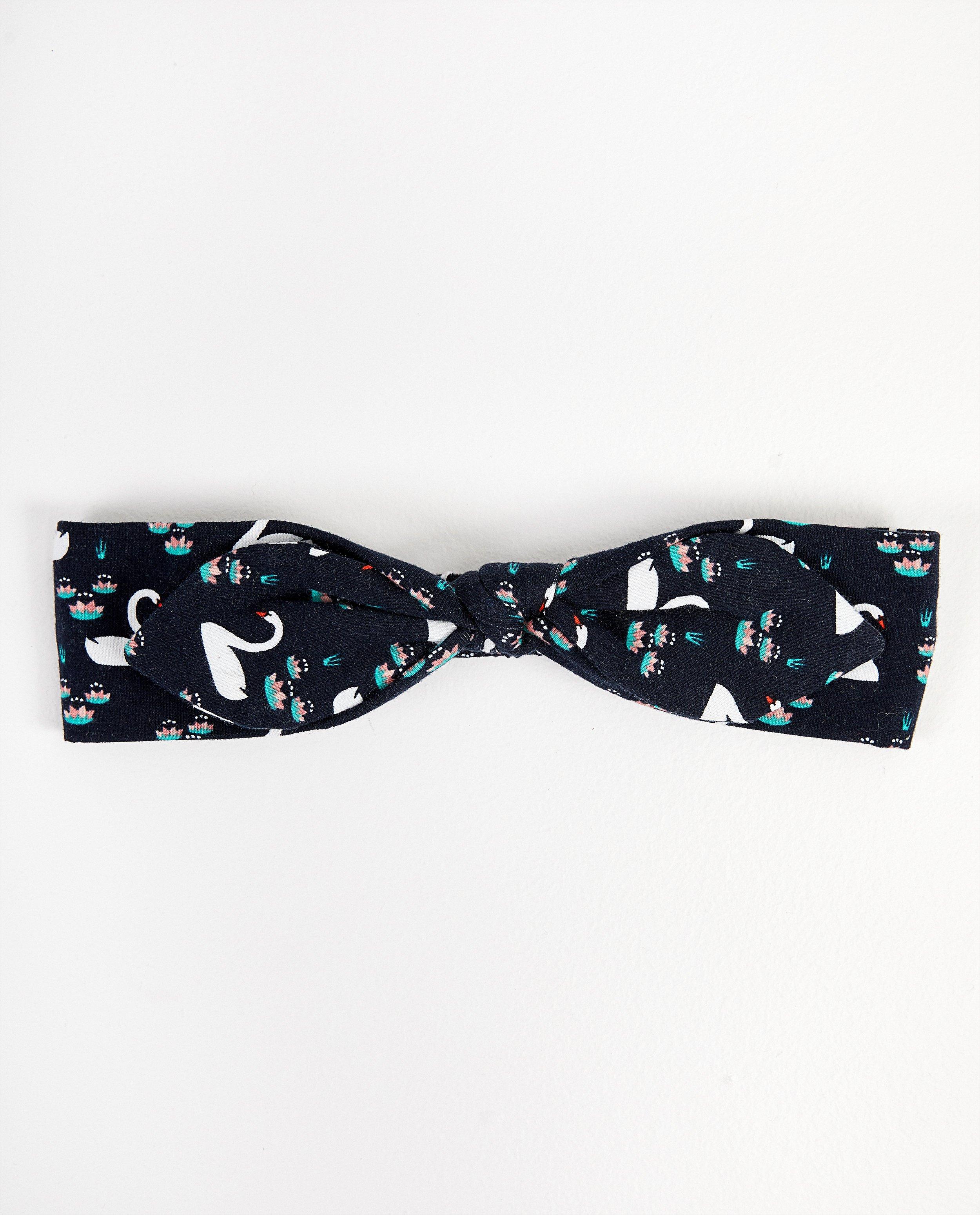 Blauwe haarband met print - zwanenprint - Milla Star