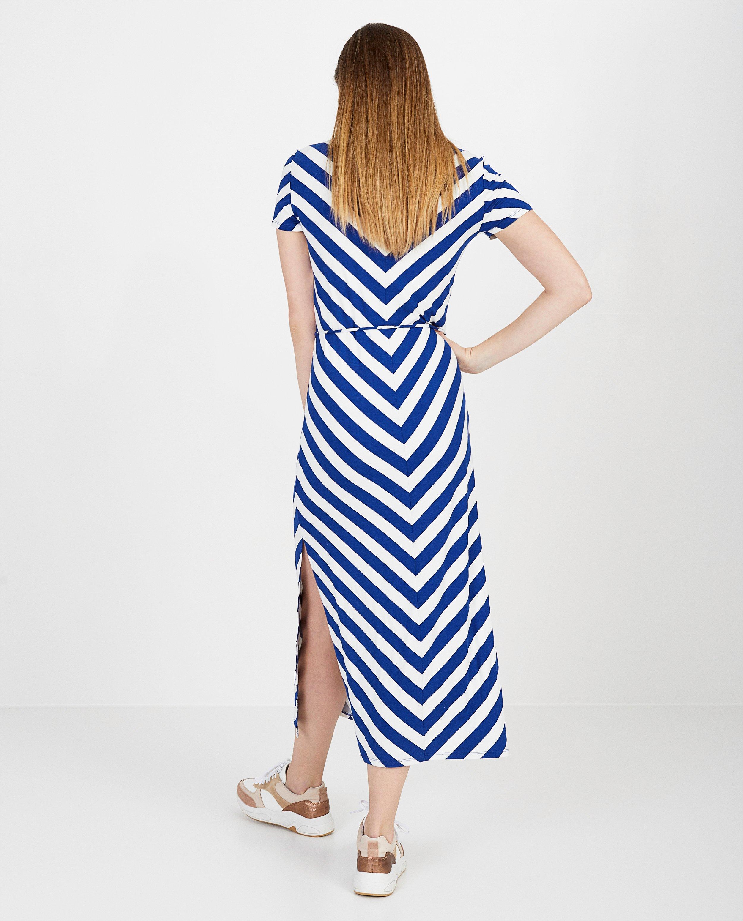 Kleedjes - Blauw-witte maxi-jurk Sora