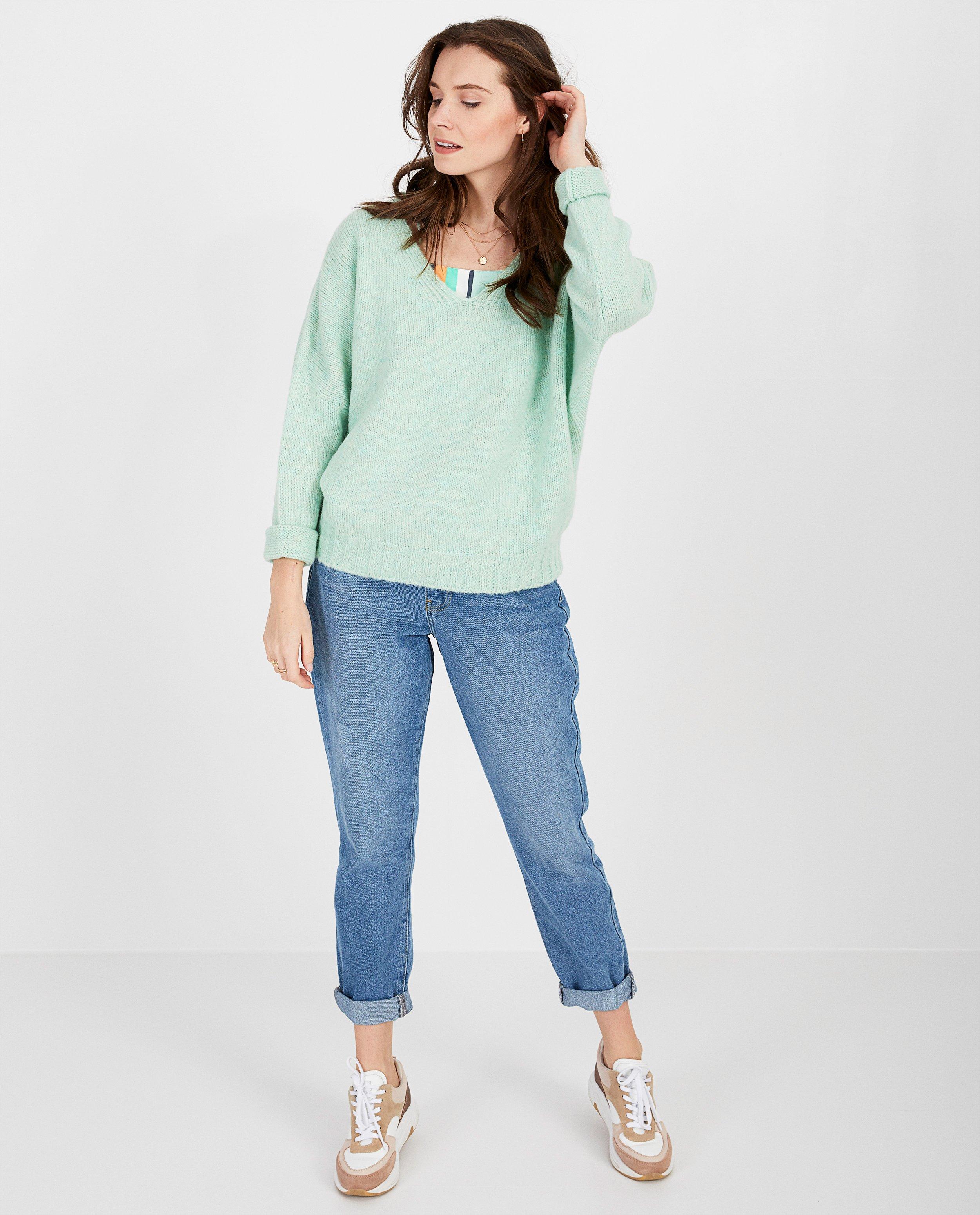 Pull vert pâle Karen Damen - fin tricot - Karen Damen