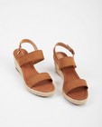 Chaussures - Bruine sandaal met sleehak
