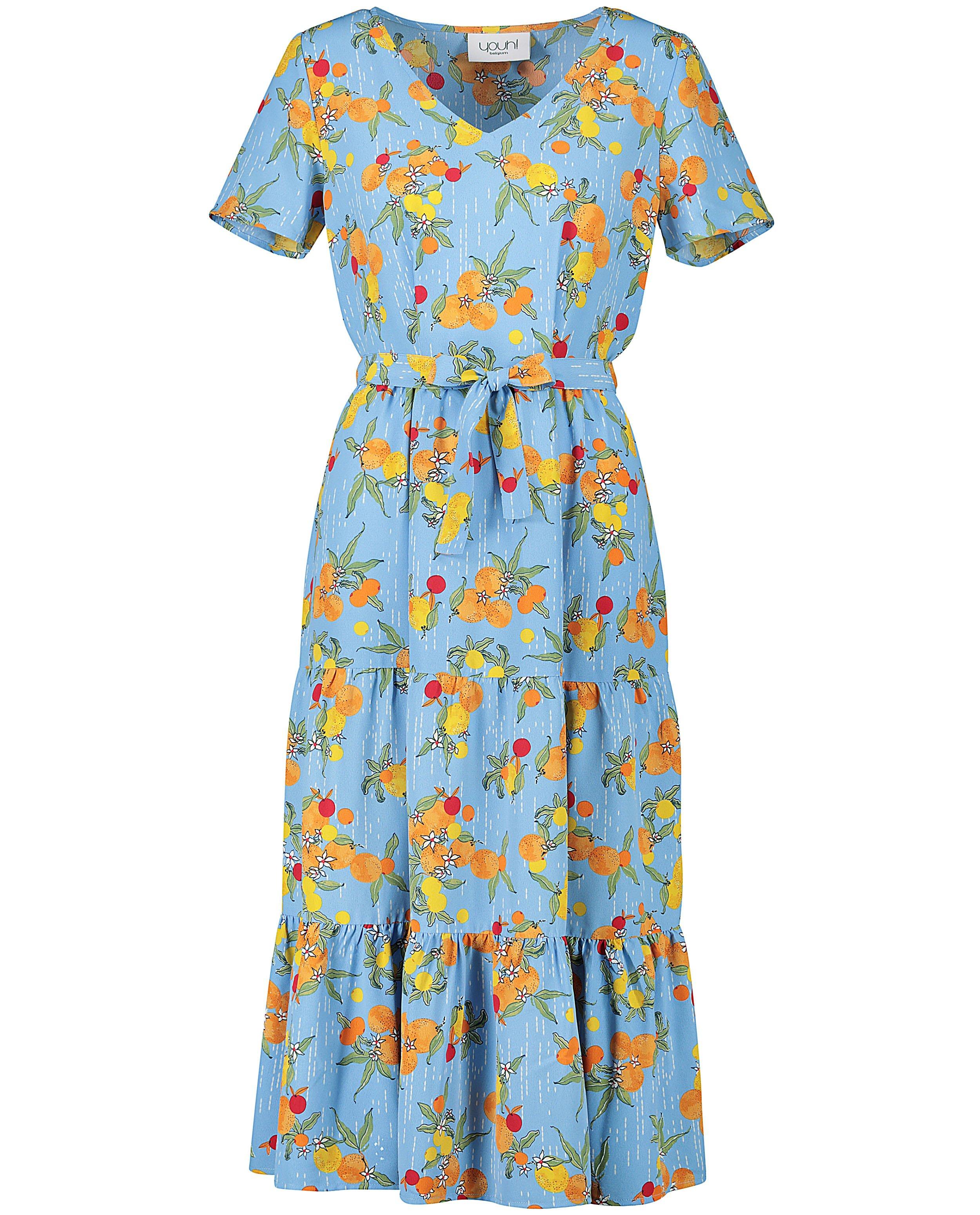 Kleedjes - Lichtblauwe jurk met print Youh!