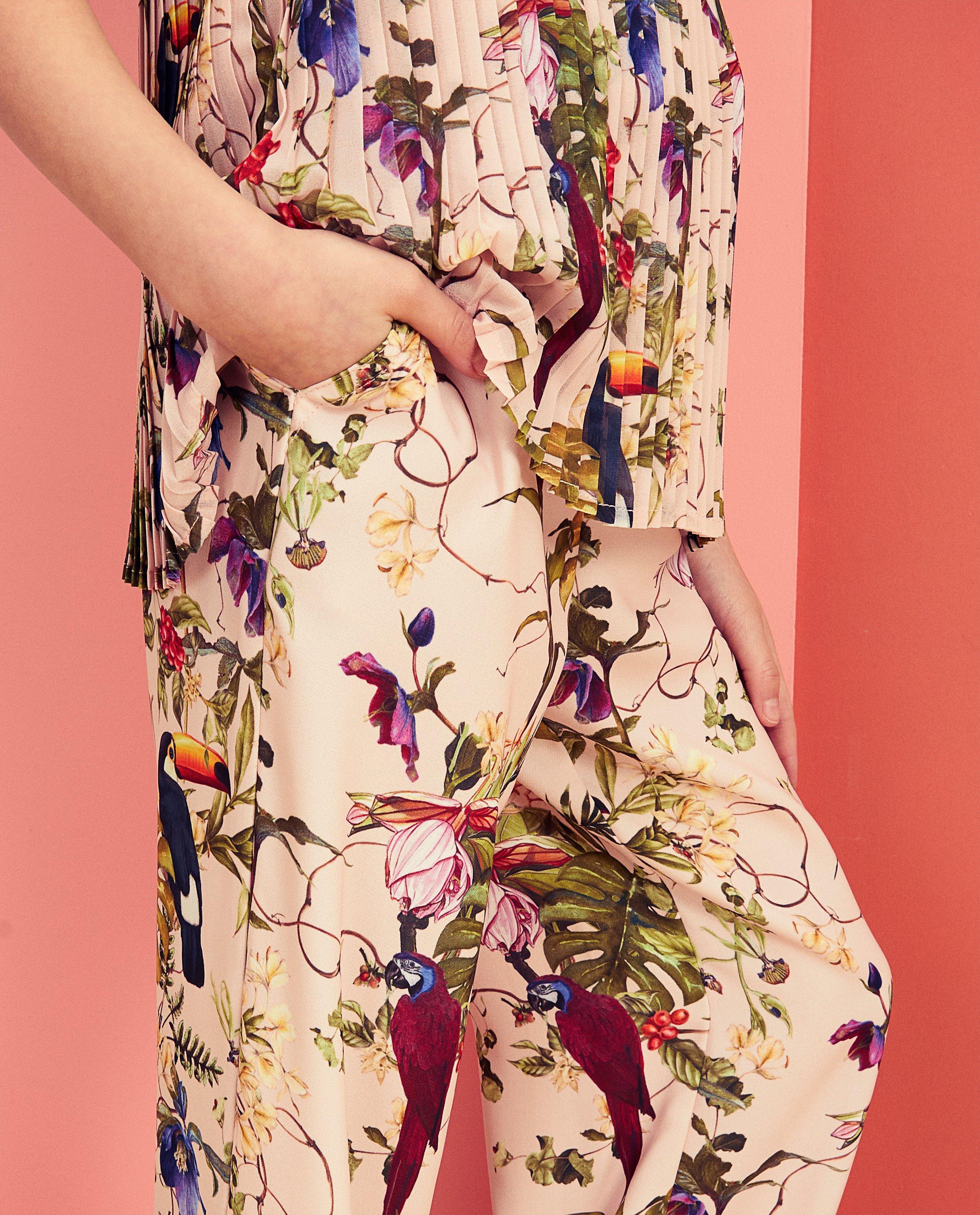 Broeken - Roze broek met print Communie