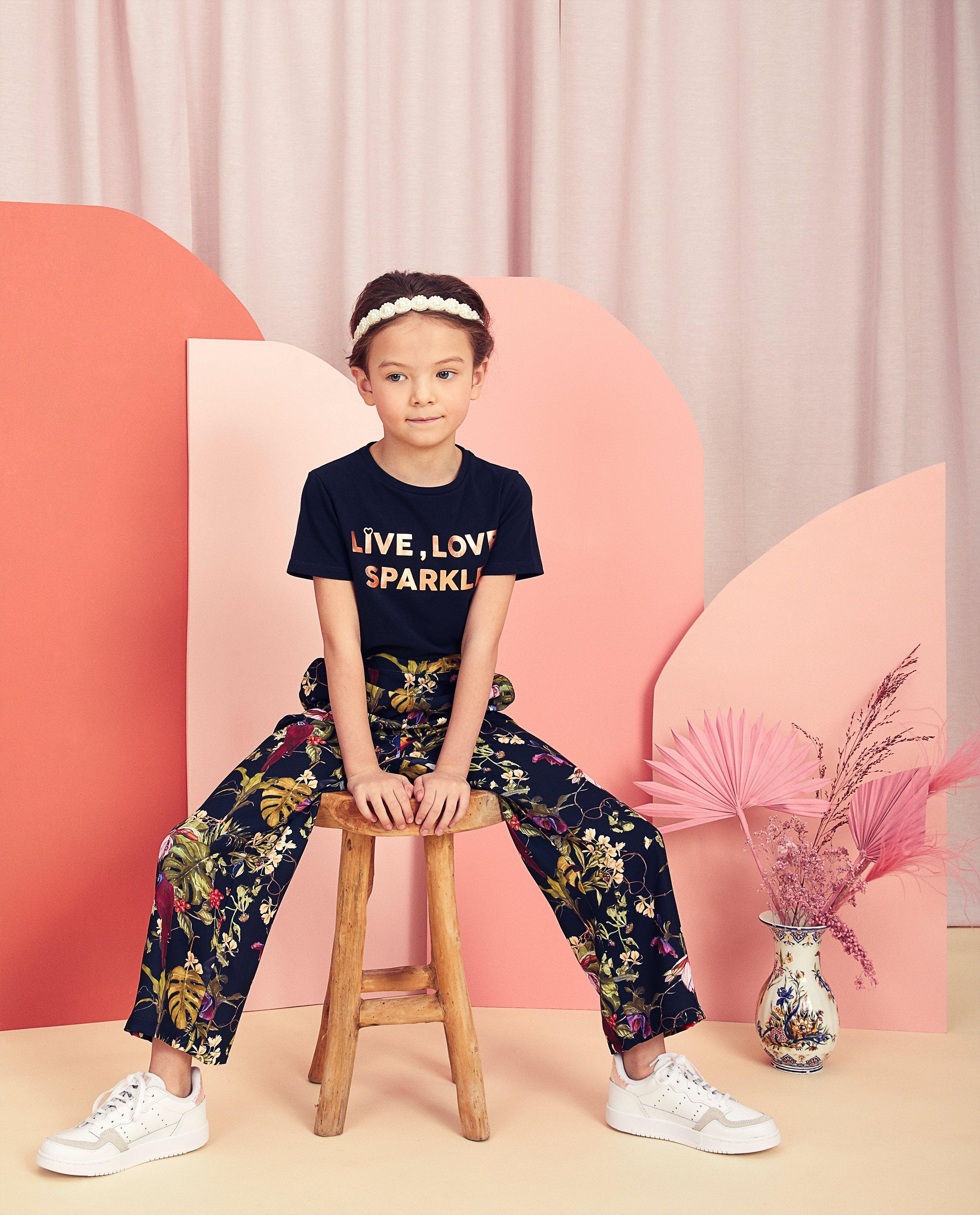 Broeken - Zwarte broek met print Communie