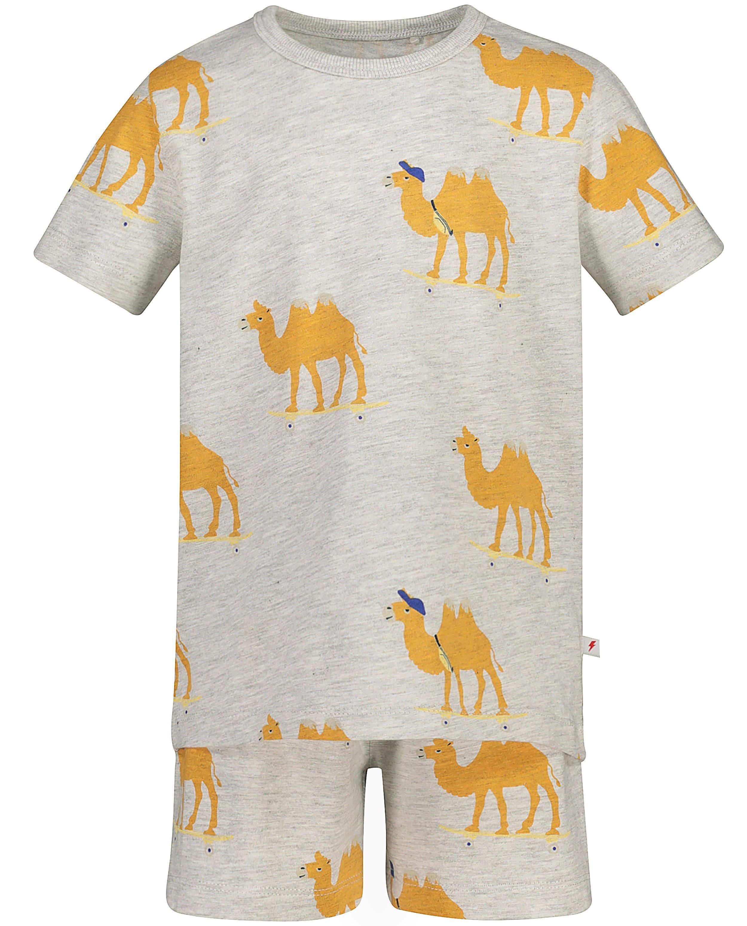 Nachtkleding - Grijze pyjama met kameelprint