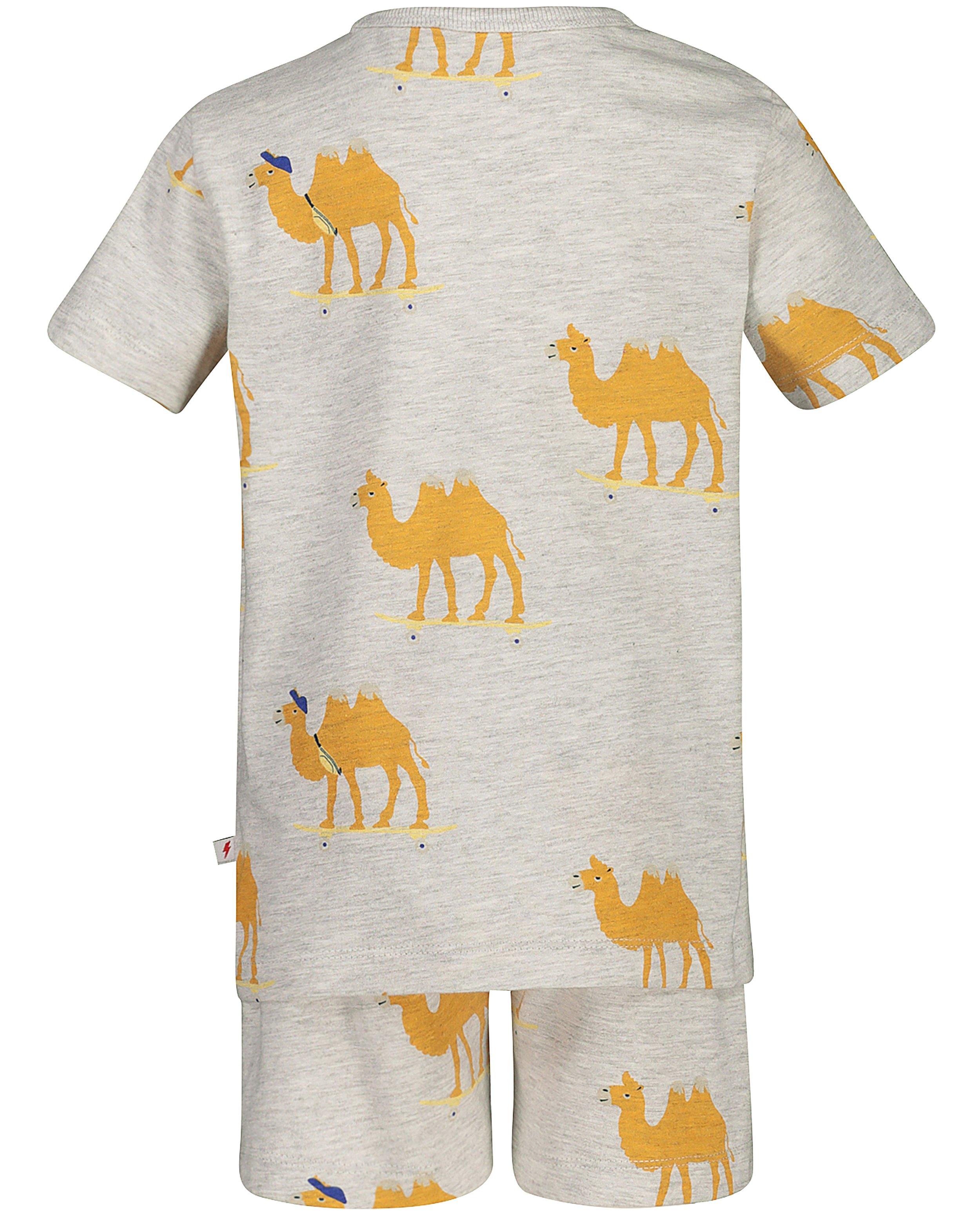 Nachtkleding - Grijze pyjama met kameelprint