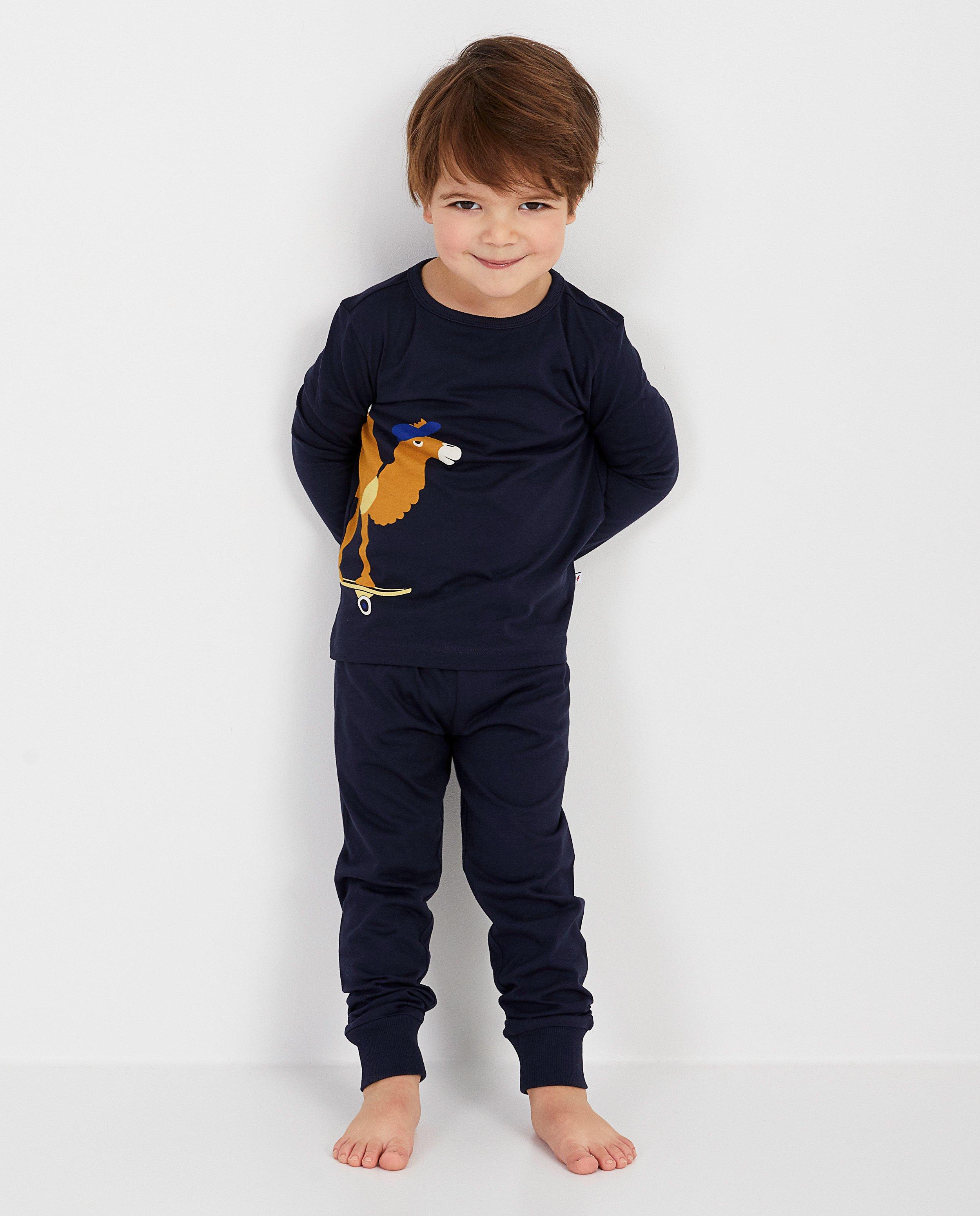 Nachtkleding - Blauwe pyjama met kameelprint