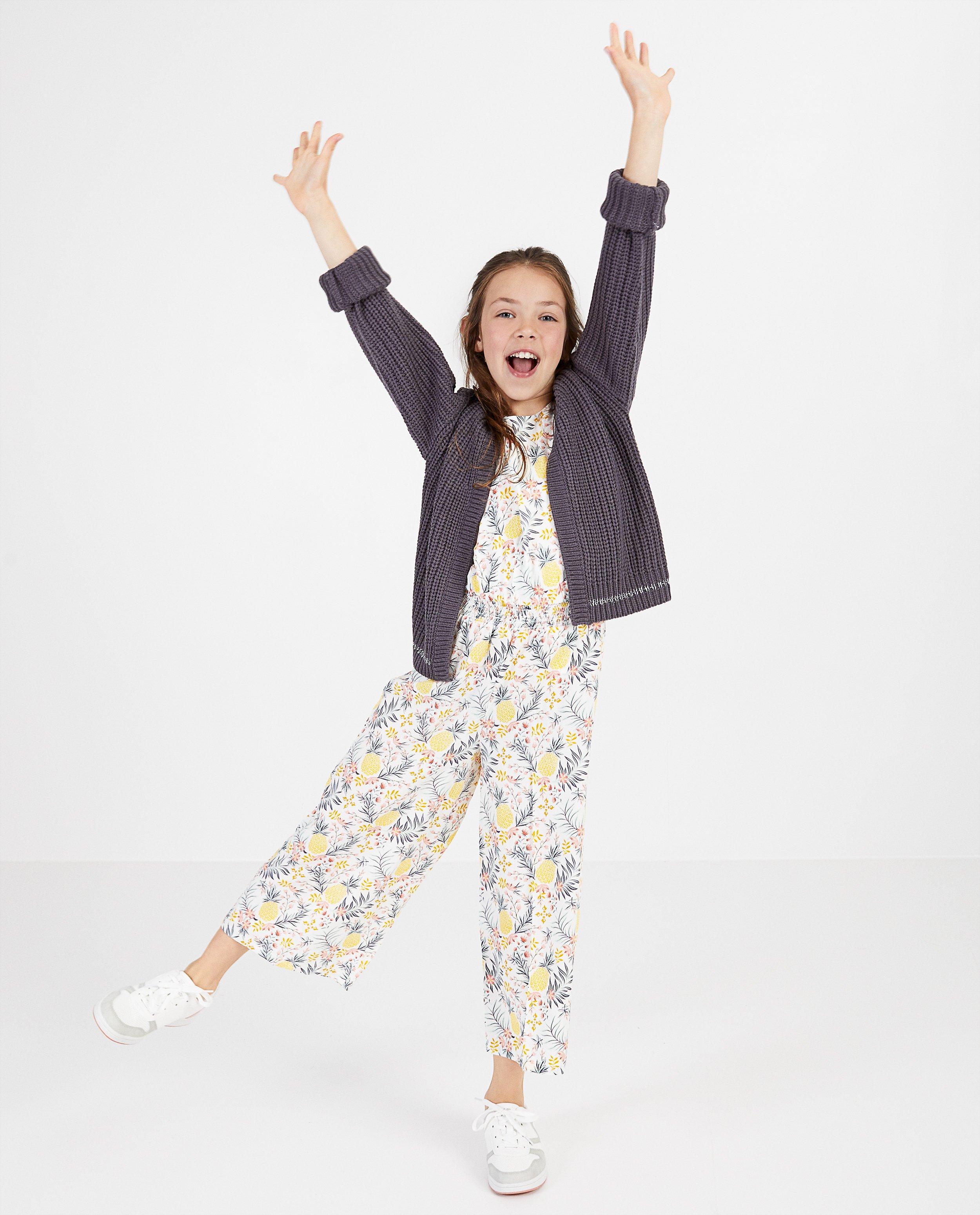 Grijze cardigan - Middelgrove brei - Fish & Chips