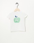 T-shirt blanc en coton bio - à rayures - Cuddles and Smiles
