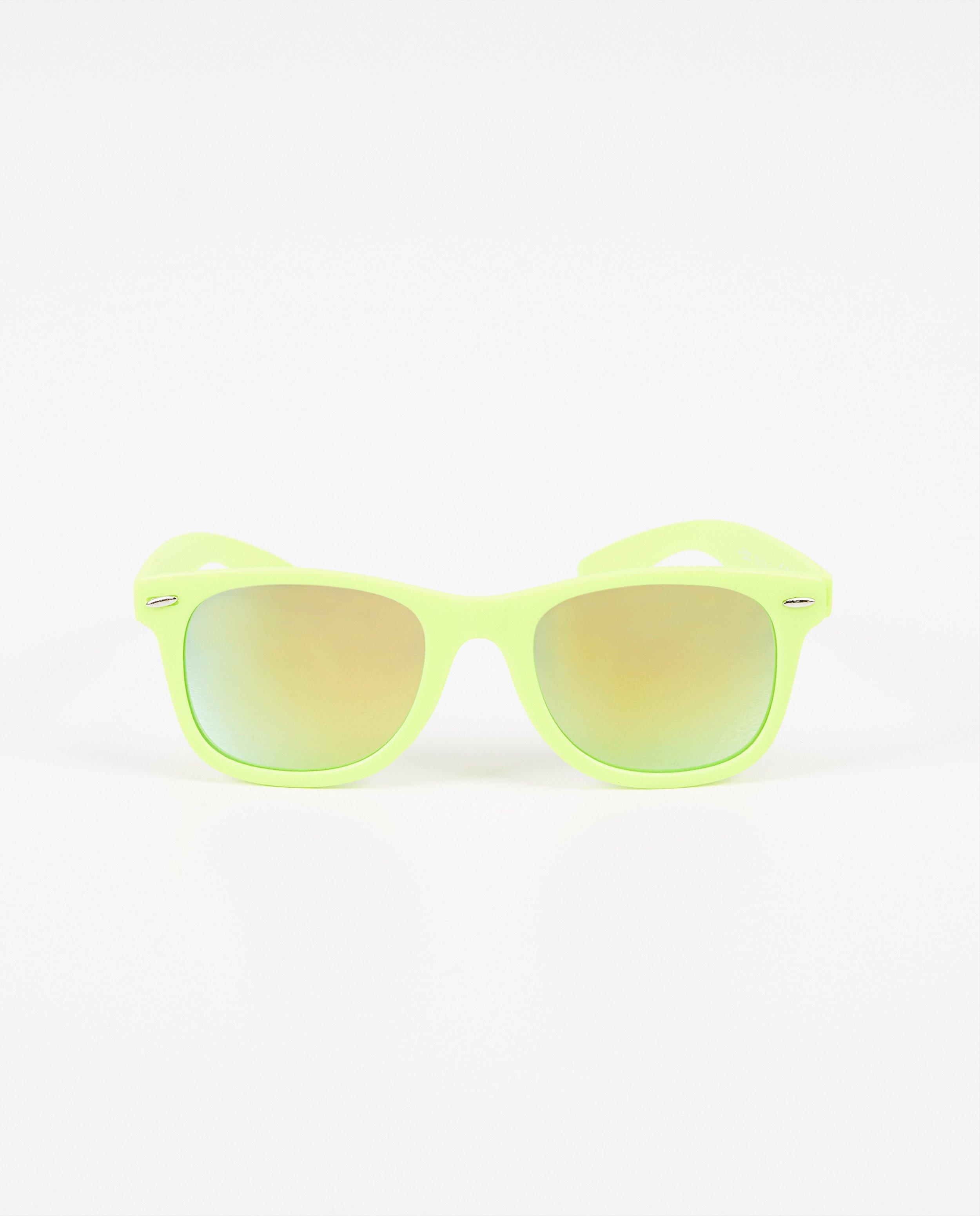 Zonnebril met fluogeel montuur - spiegelglazen - JBC