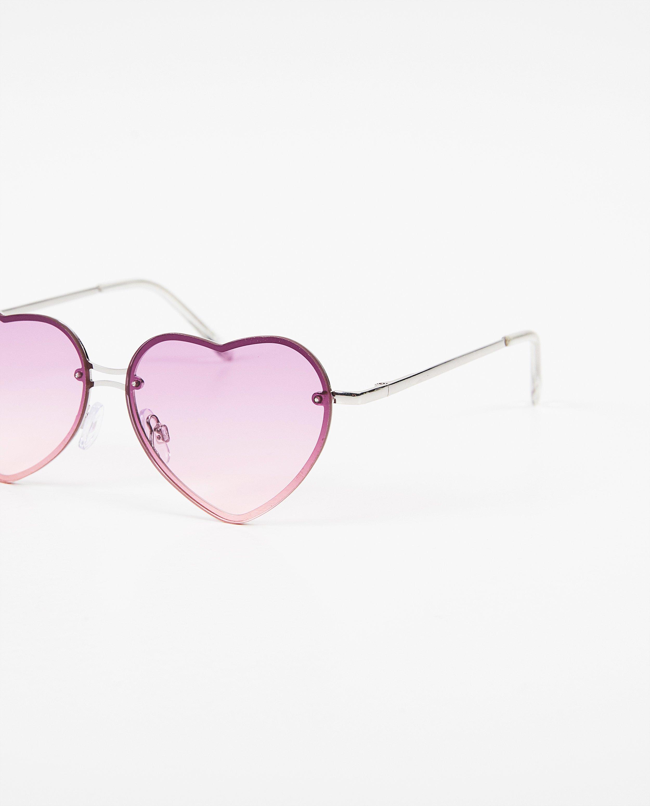 Zonnebrillen - Paars-roze zonnebril met hartjes