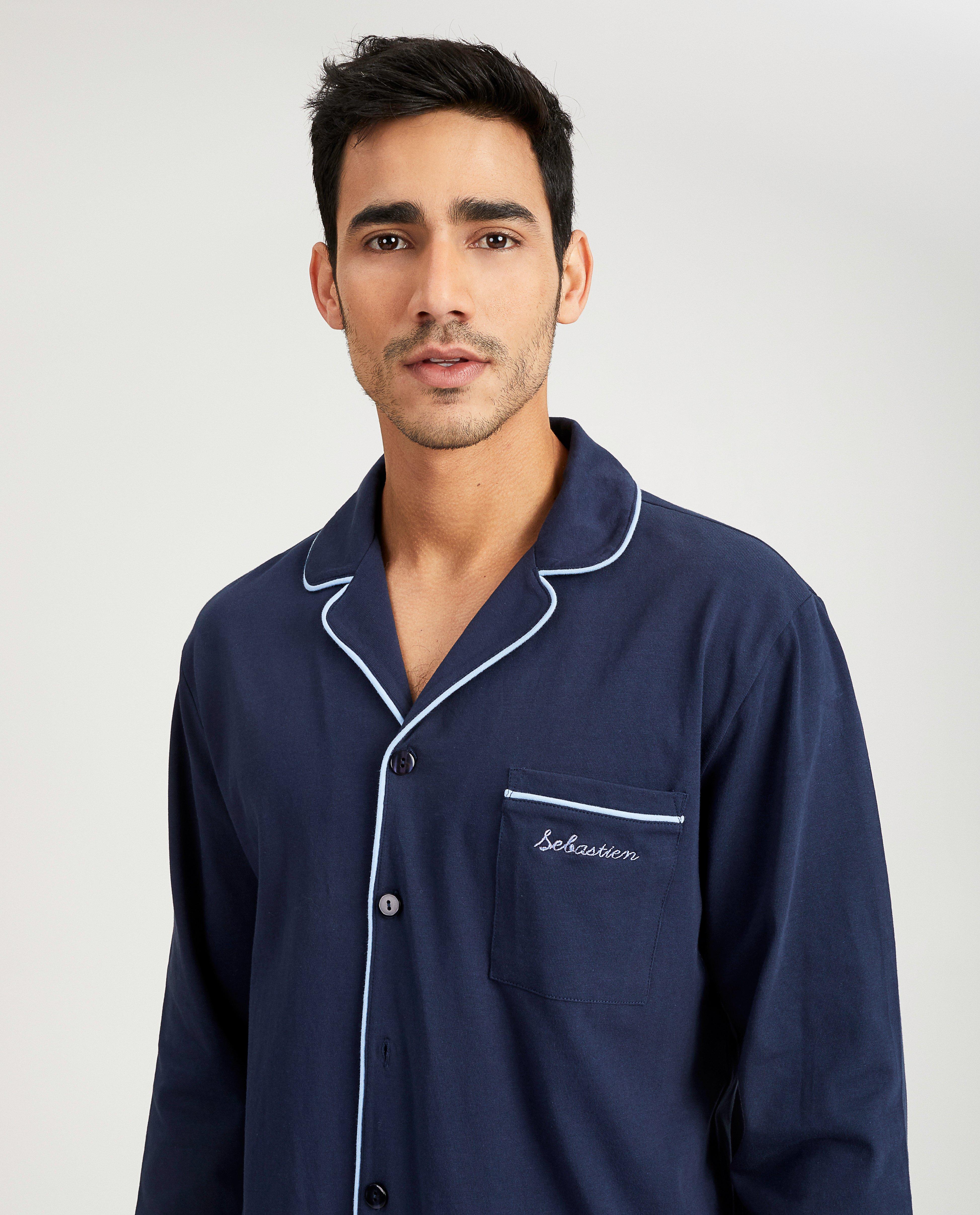blauwe herenpyjama, Studio Unique - Product Detail - donkerblauw - afbeelding nummer 2