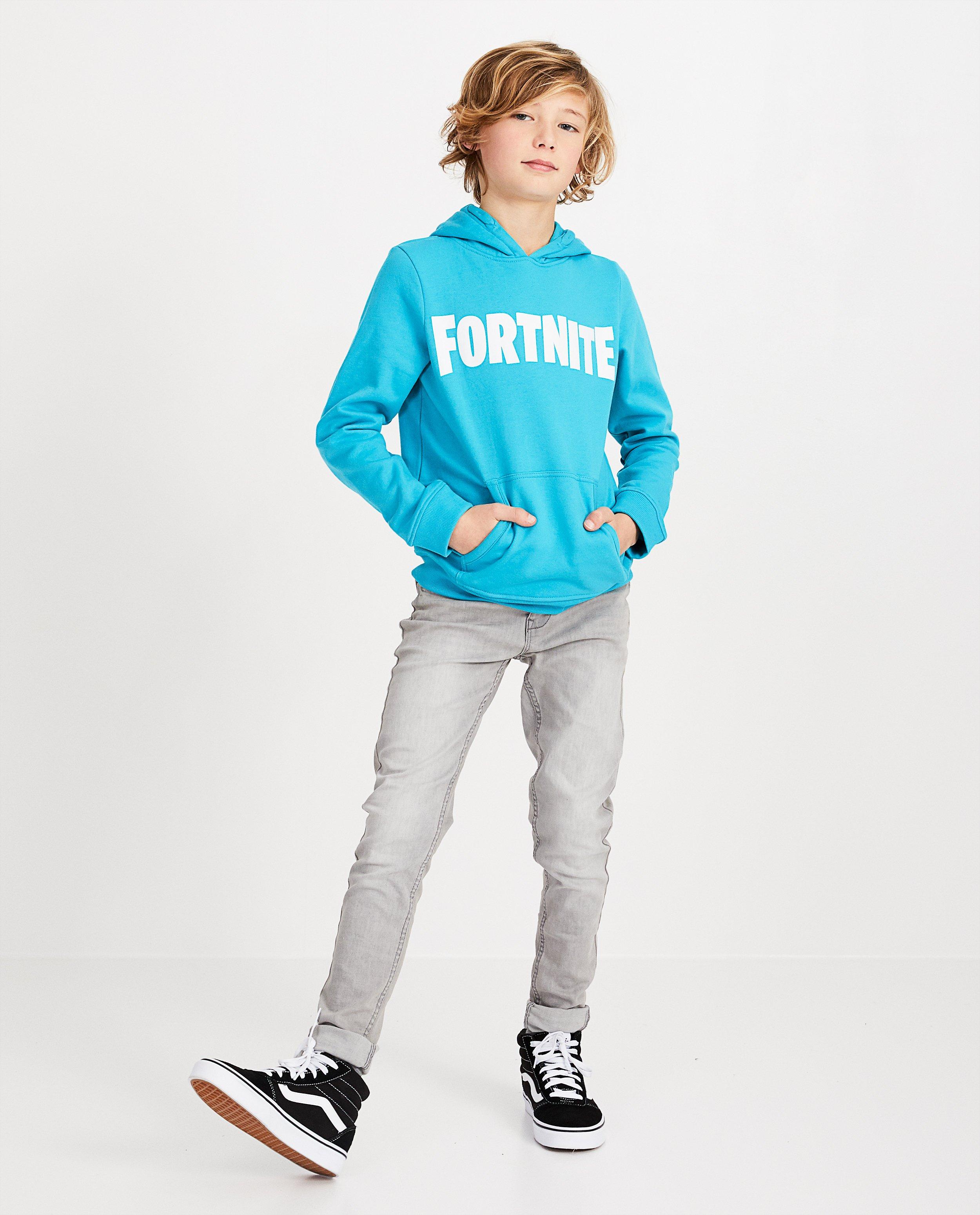 Hoodie bleu FORTNITE - inscription blanche - Fortnite