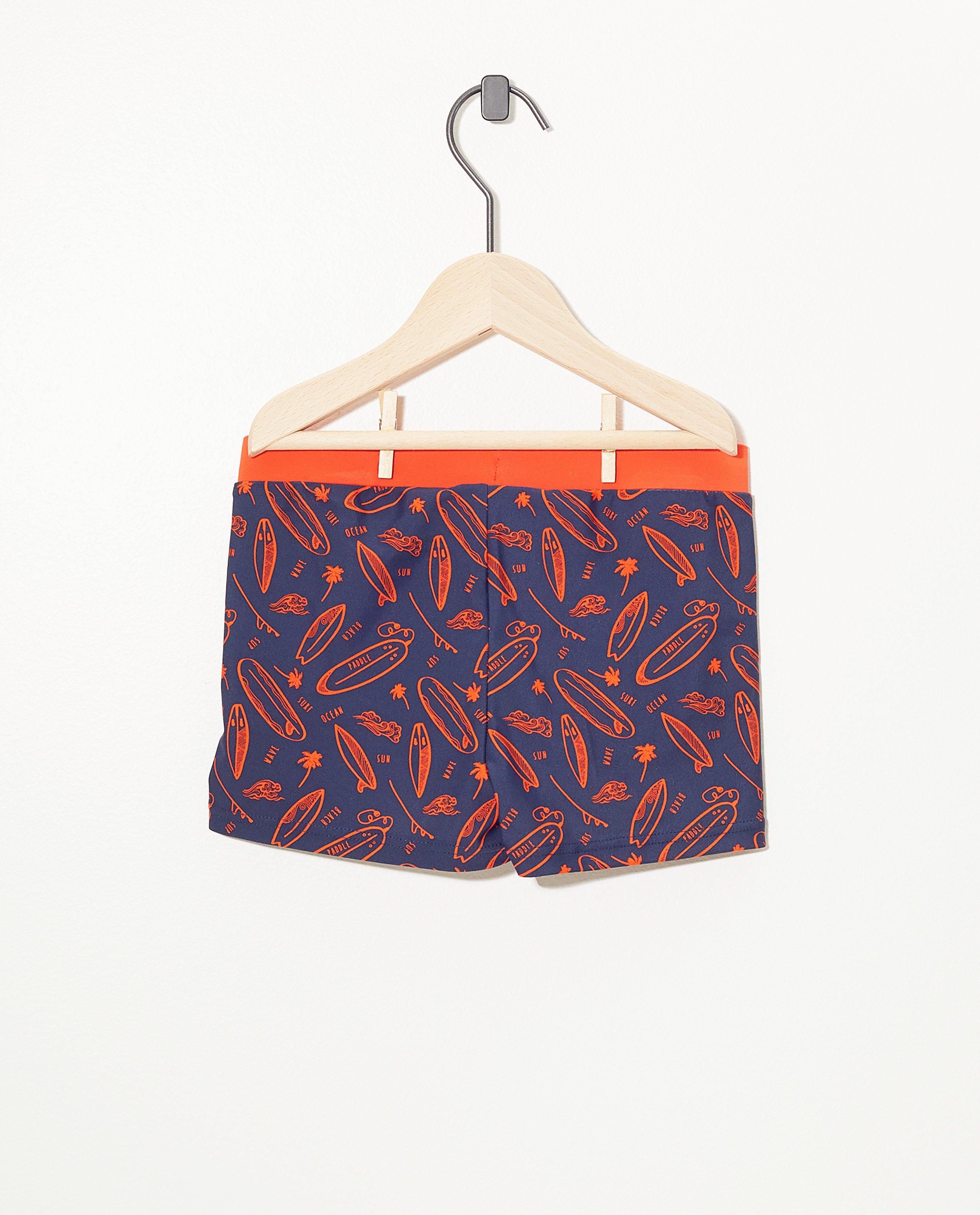 Zwemkleding - Donkerblauwe zwembroek met print