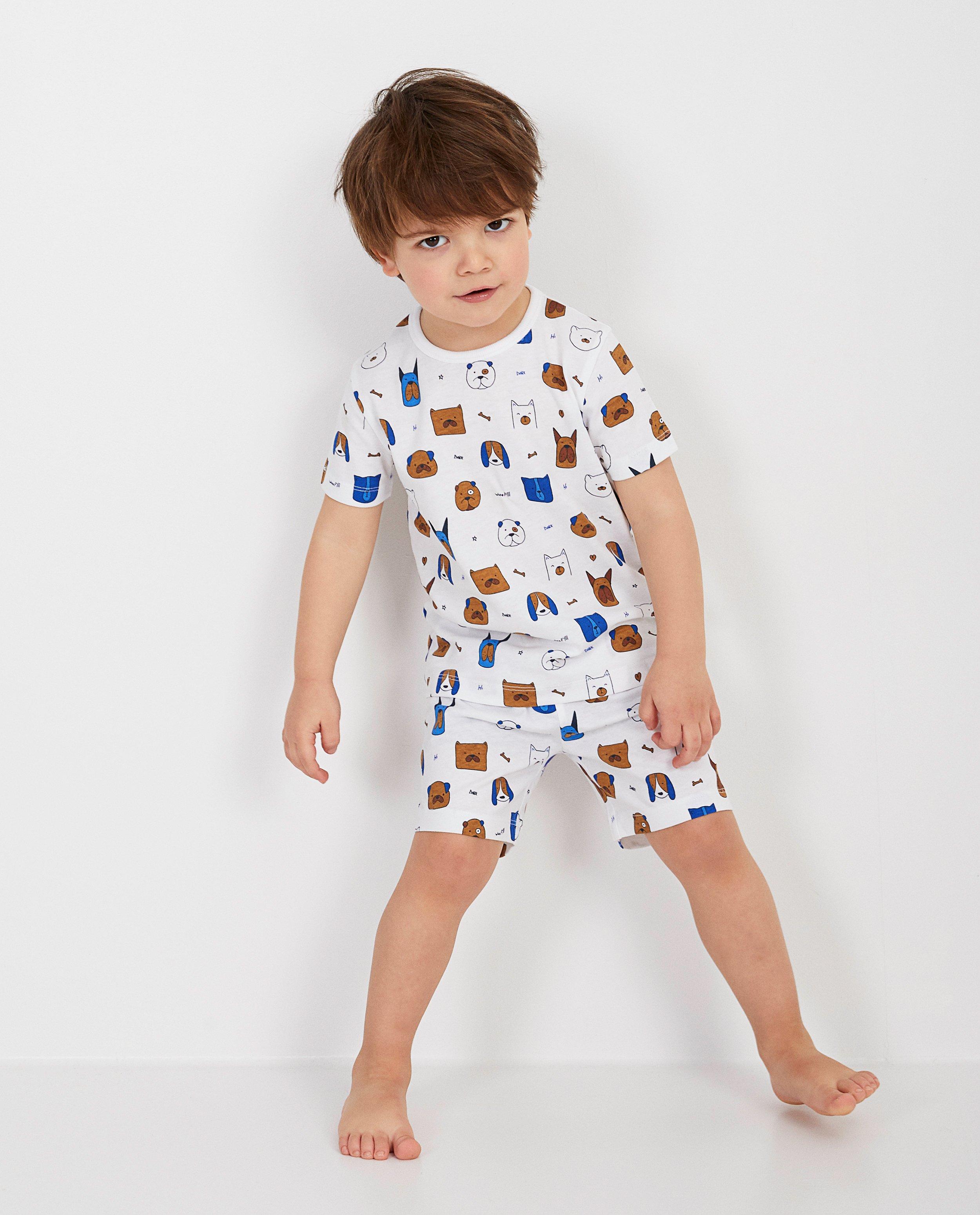 Witte pyjama met hondenprint - allover - Kidz Nation