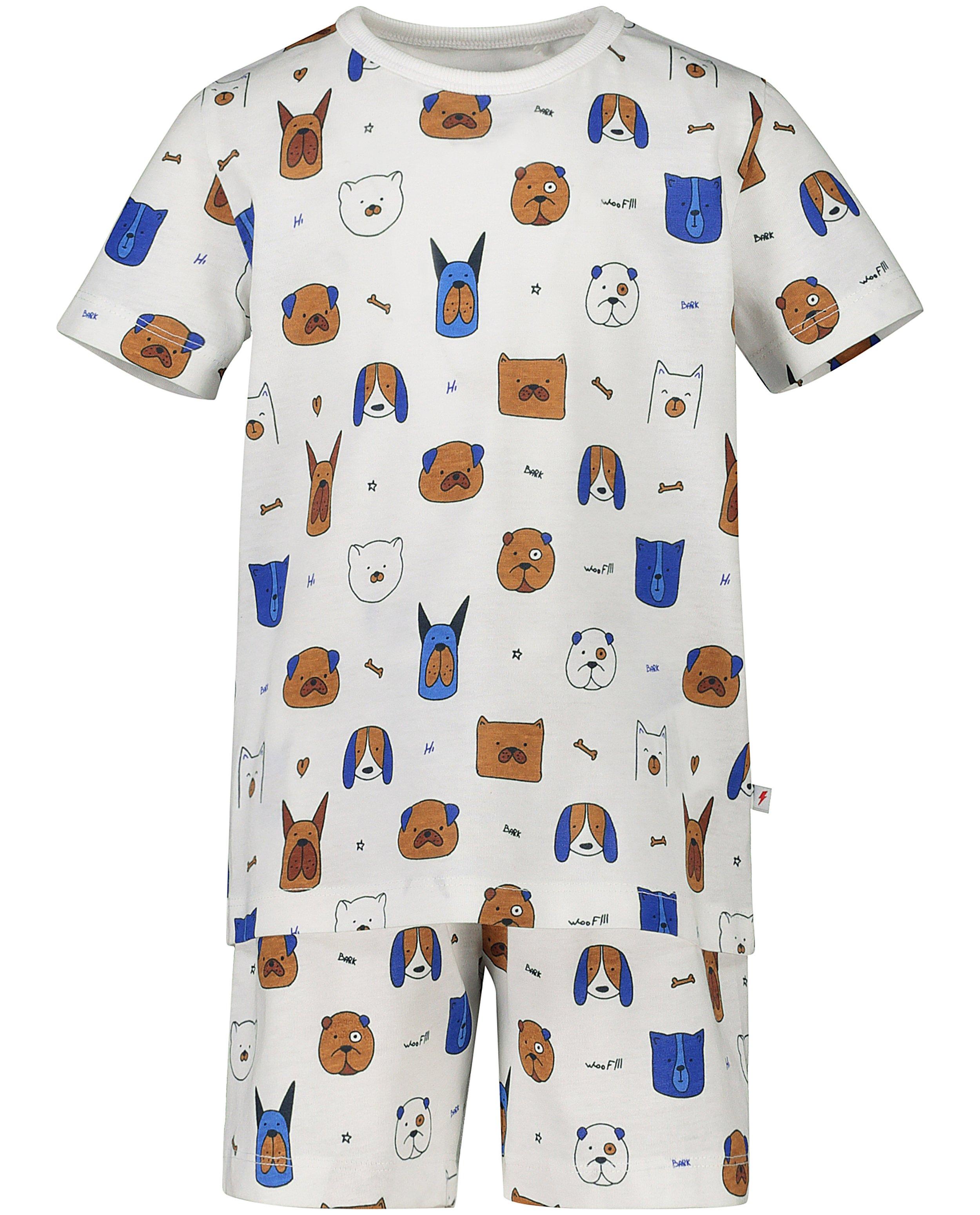 Nachtkleding - Witte pyjama met hondenprint