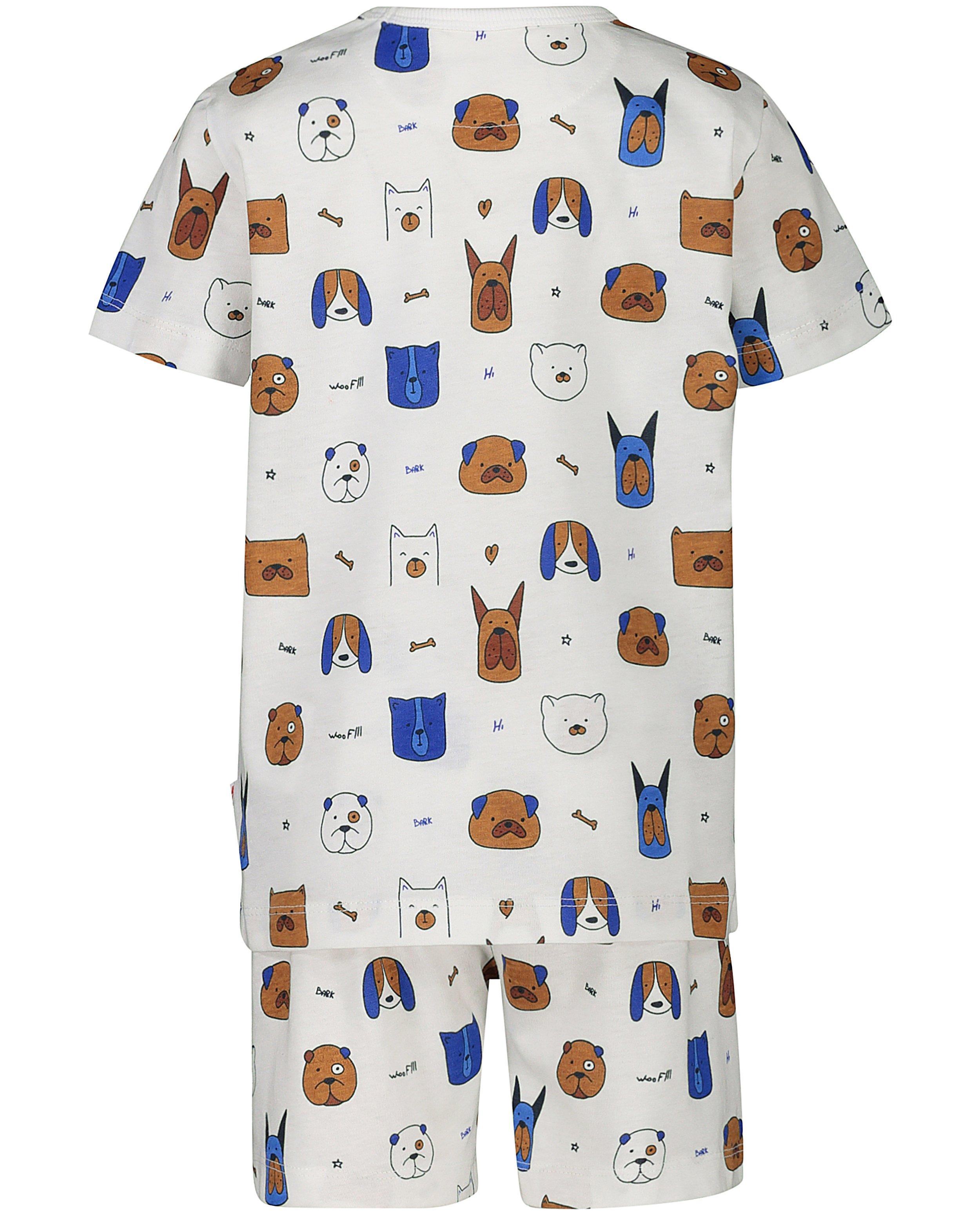 Nachtkleding - Witte pyjama met hondenprint