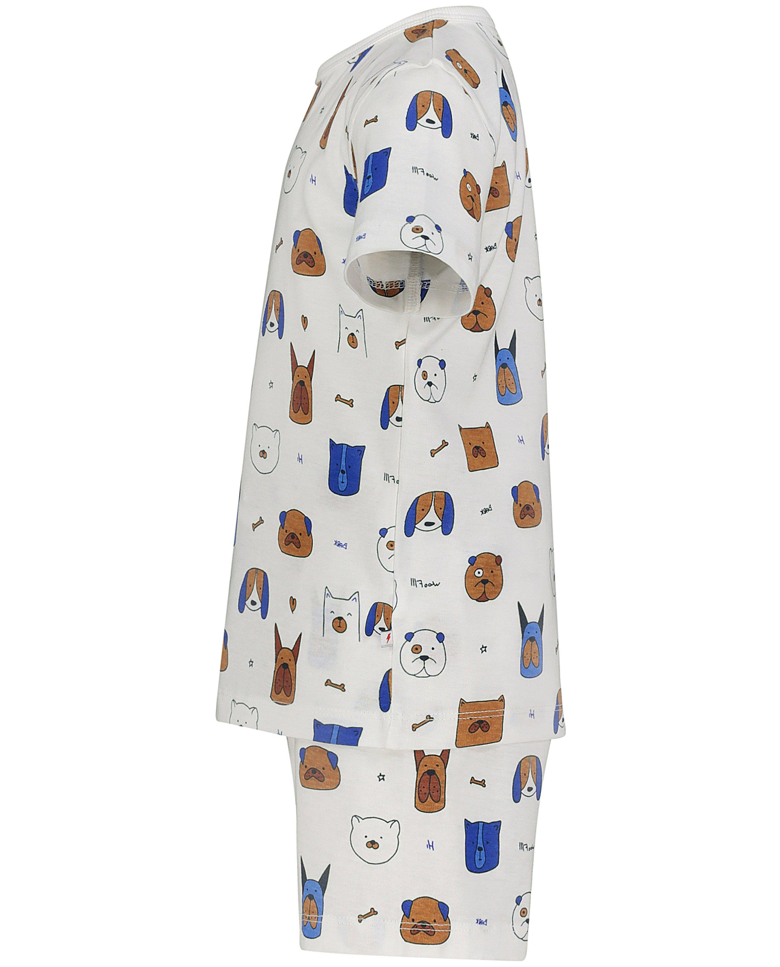 Nachtkleding - Witte pyjama met hondenprint