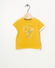 T-shirt ocre en coton bio - imprimé - Cuddles and Smiles