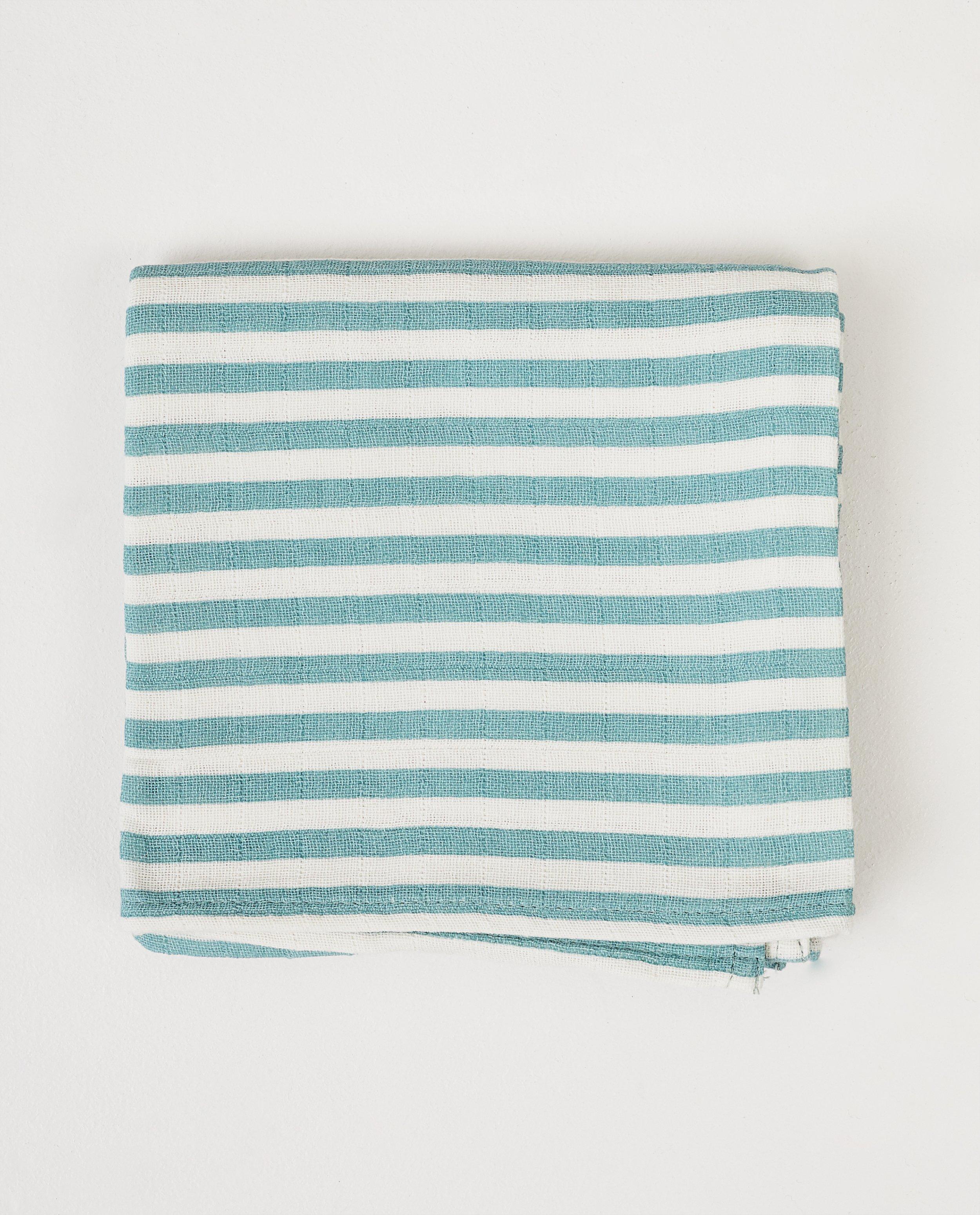 Babyspulletjes - Blauw-wit gestreepte tetradoek