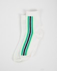 Chaussettes blanches, rayures - vertes - Campus 12