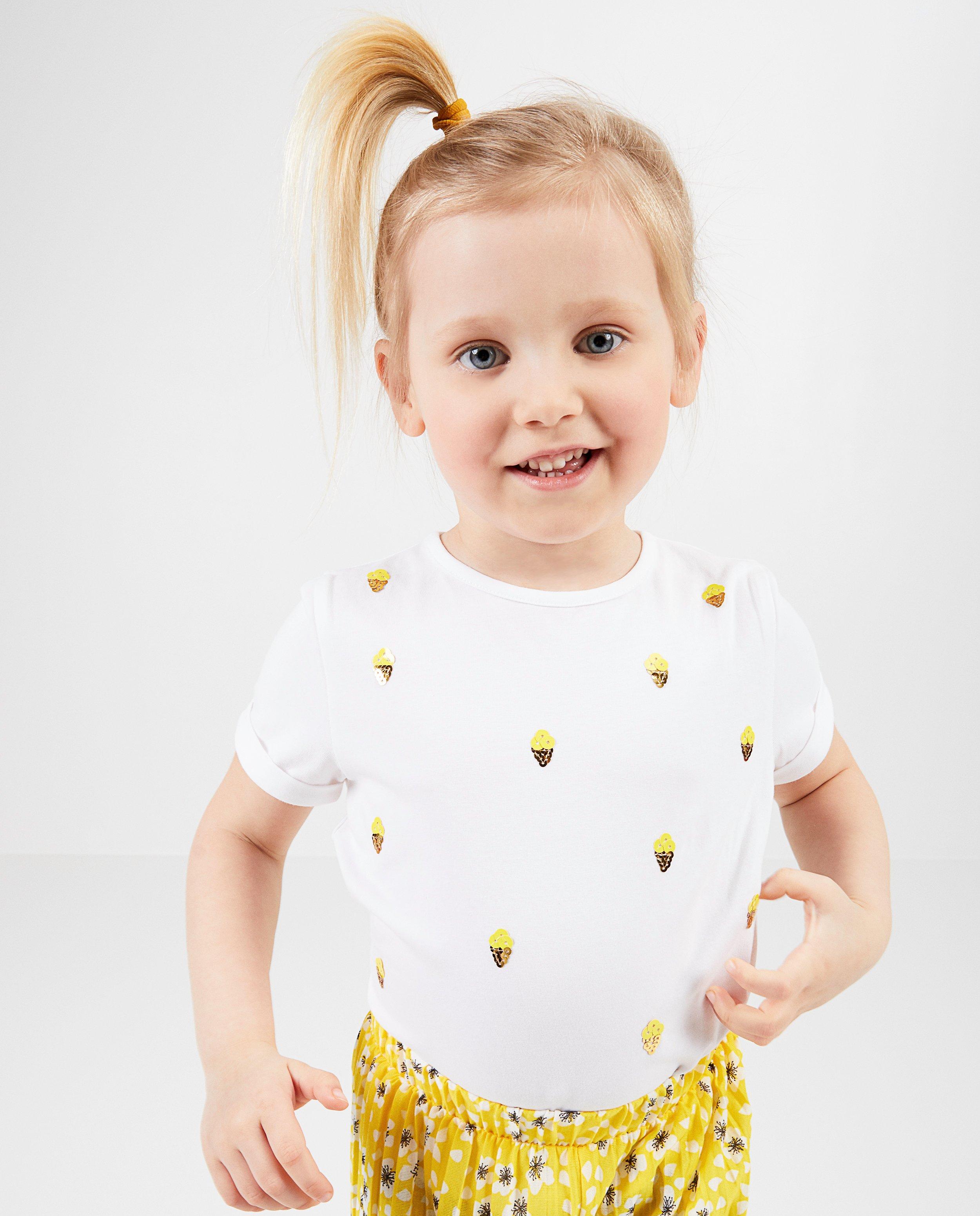 T-shirts - Wit T-shirt met pailletten