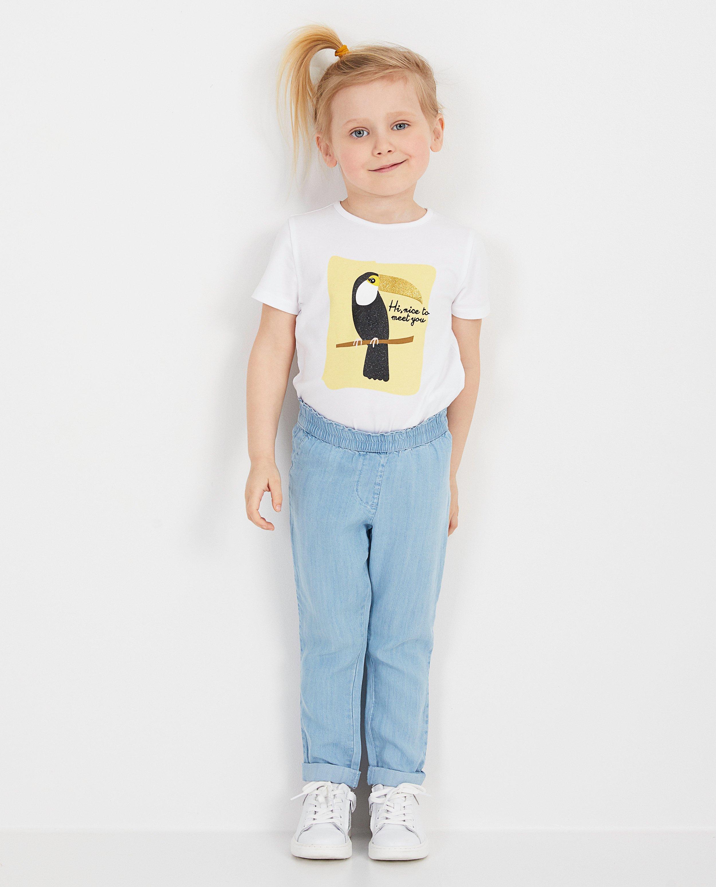 Wit T-shirt met glitterprint - null - Milla Star