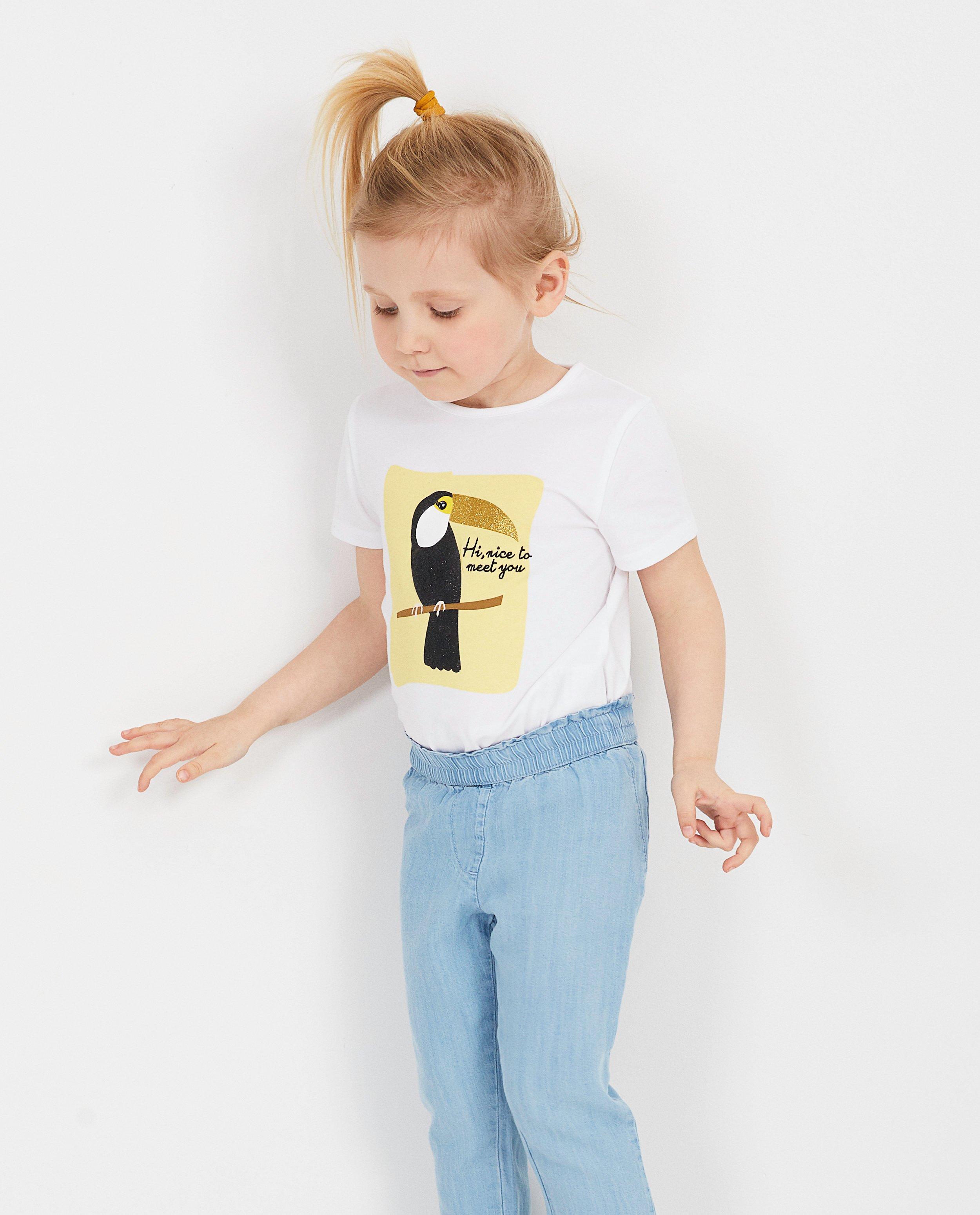 T-shirts - Wit T-shirt met glitterprint