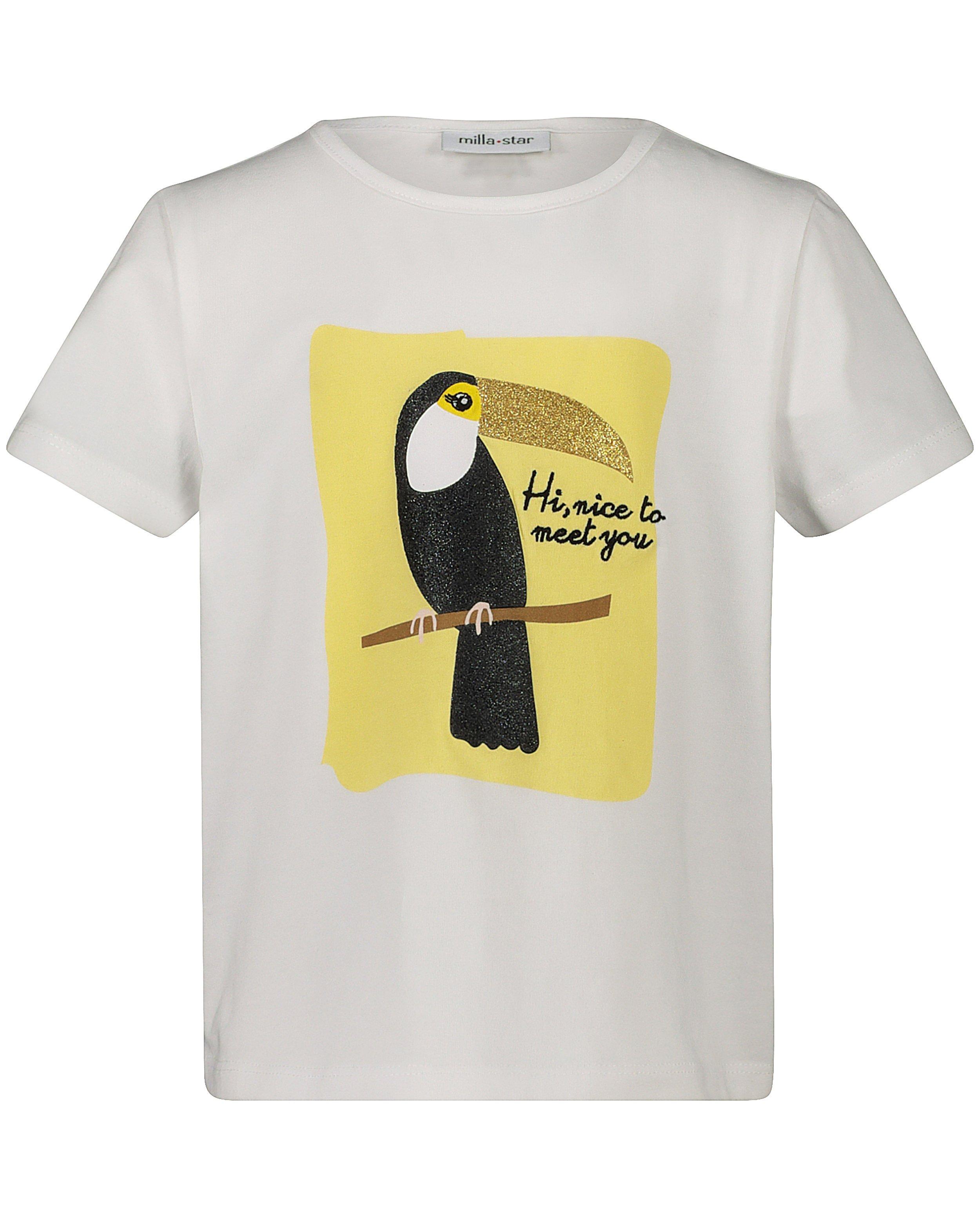 T-shirts - Wit T-shirt met glitterprint