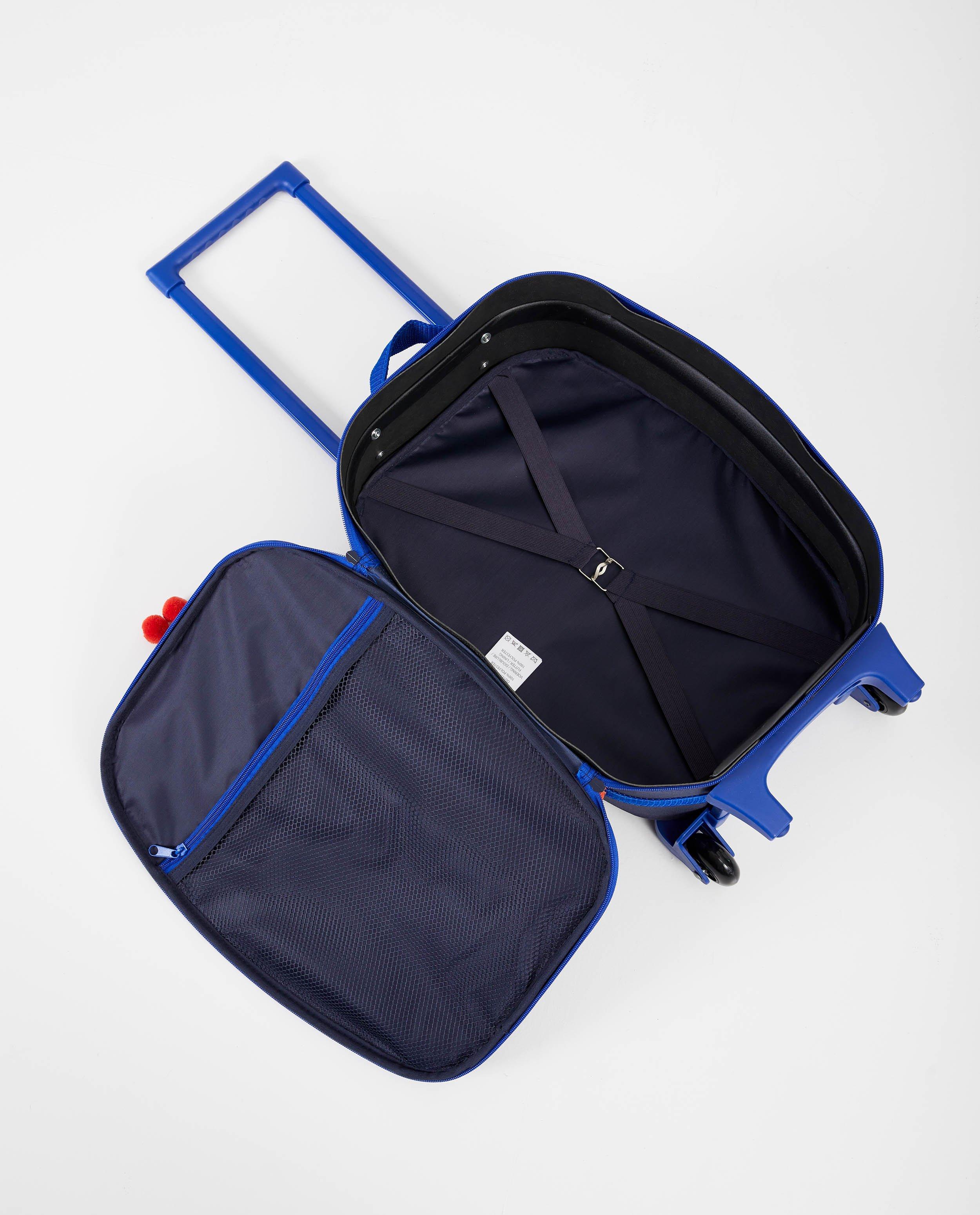 Handtassen - Blauwe koffer met tropische print