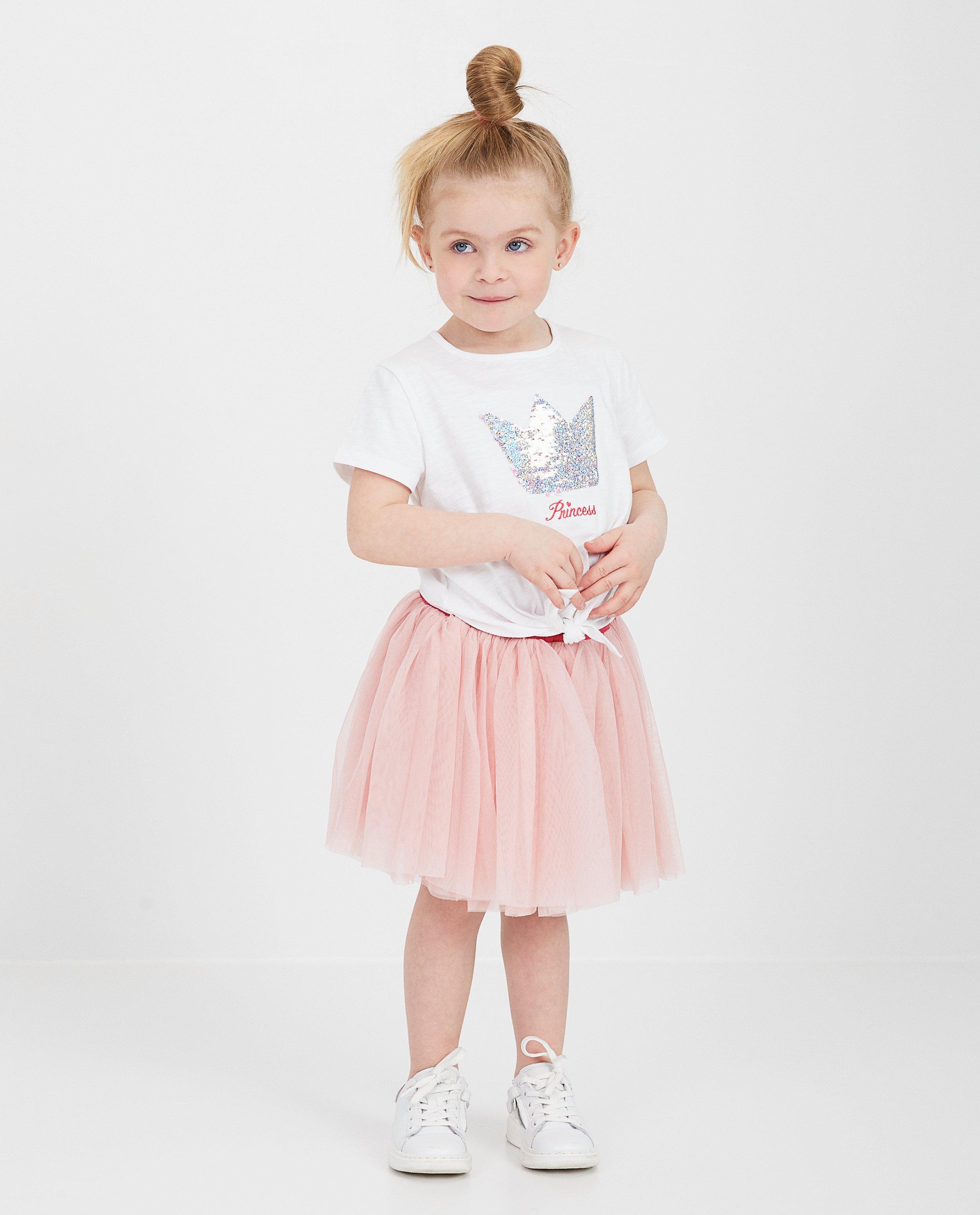 T-shirt blanc à paillettes Sora - swipe up - Prinsessia