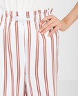 Pantalons - Jupe-culotte blanche, rayures