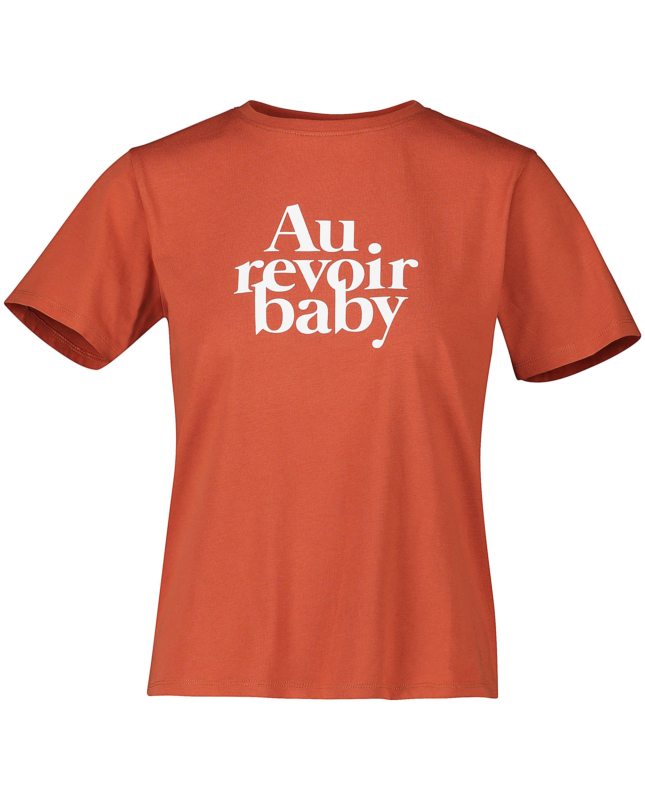 T-shirts - Roestbruin T-shirt met opschrift