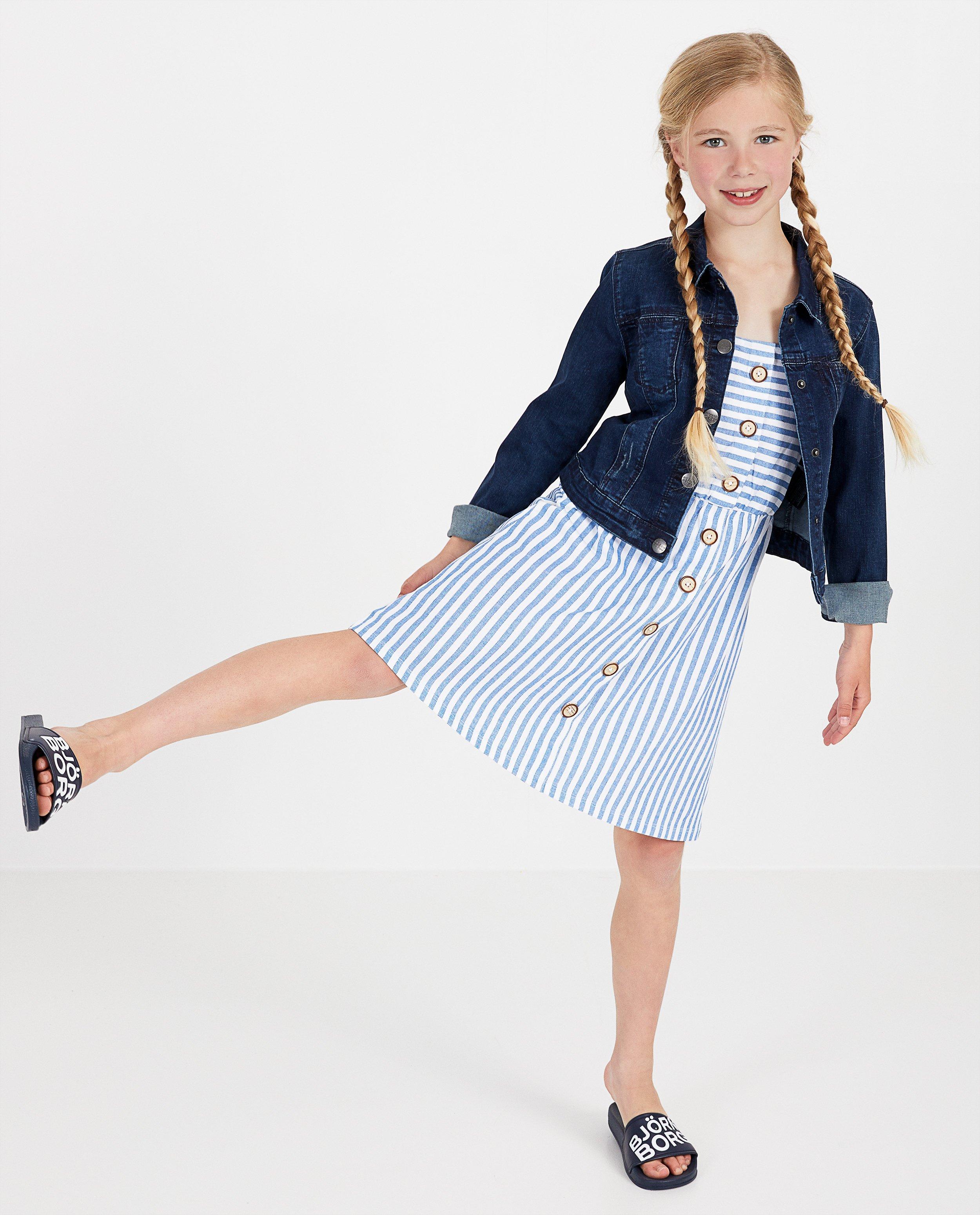 Robe blanche à rayures BESTies - imprimé intégral - Besties