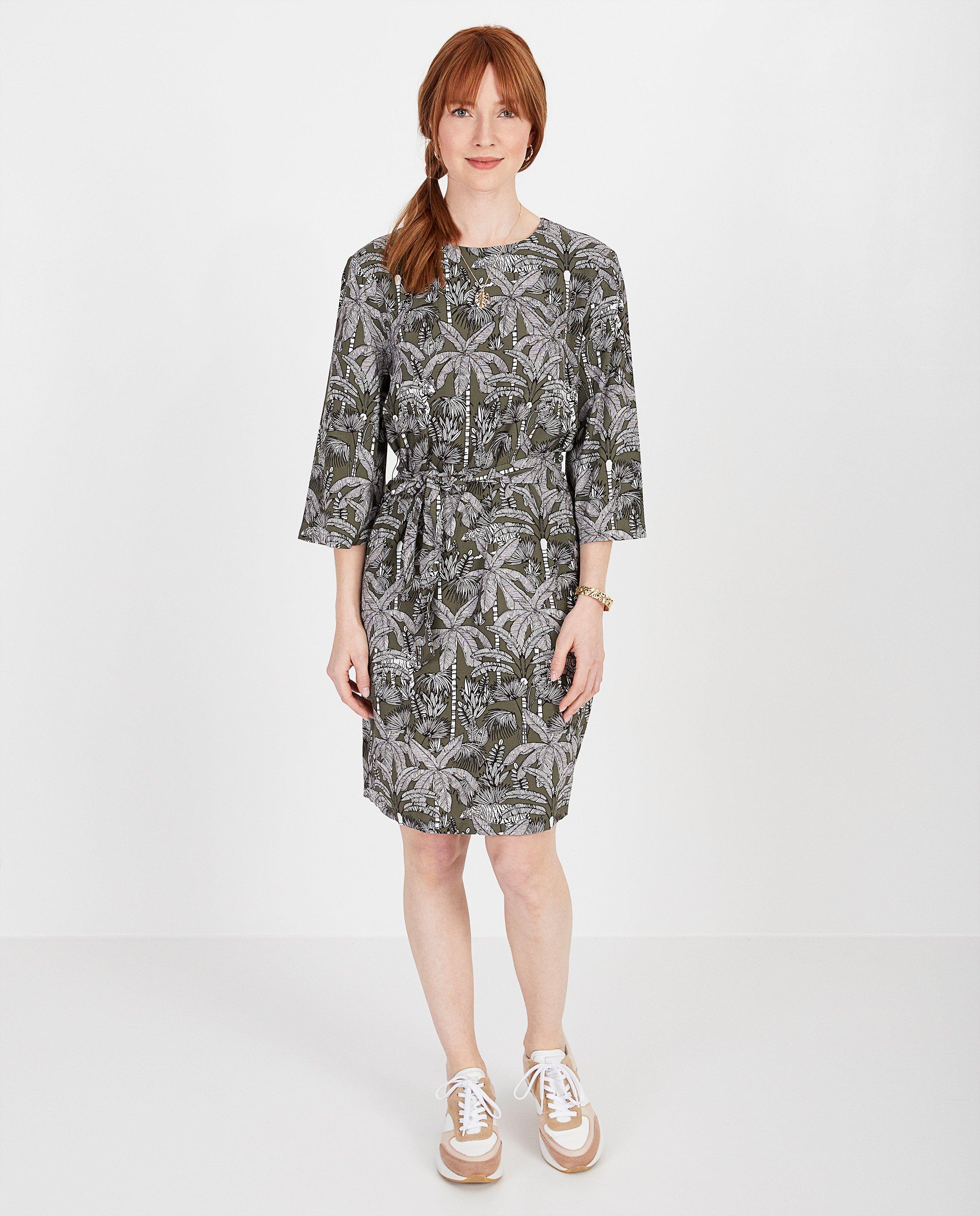 Kakigroene jurk met print Youh! - allover - Youh!