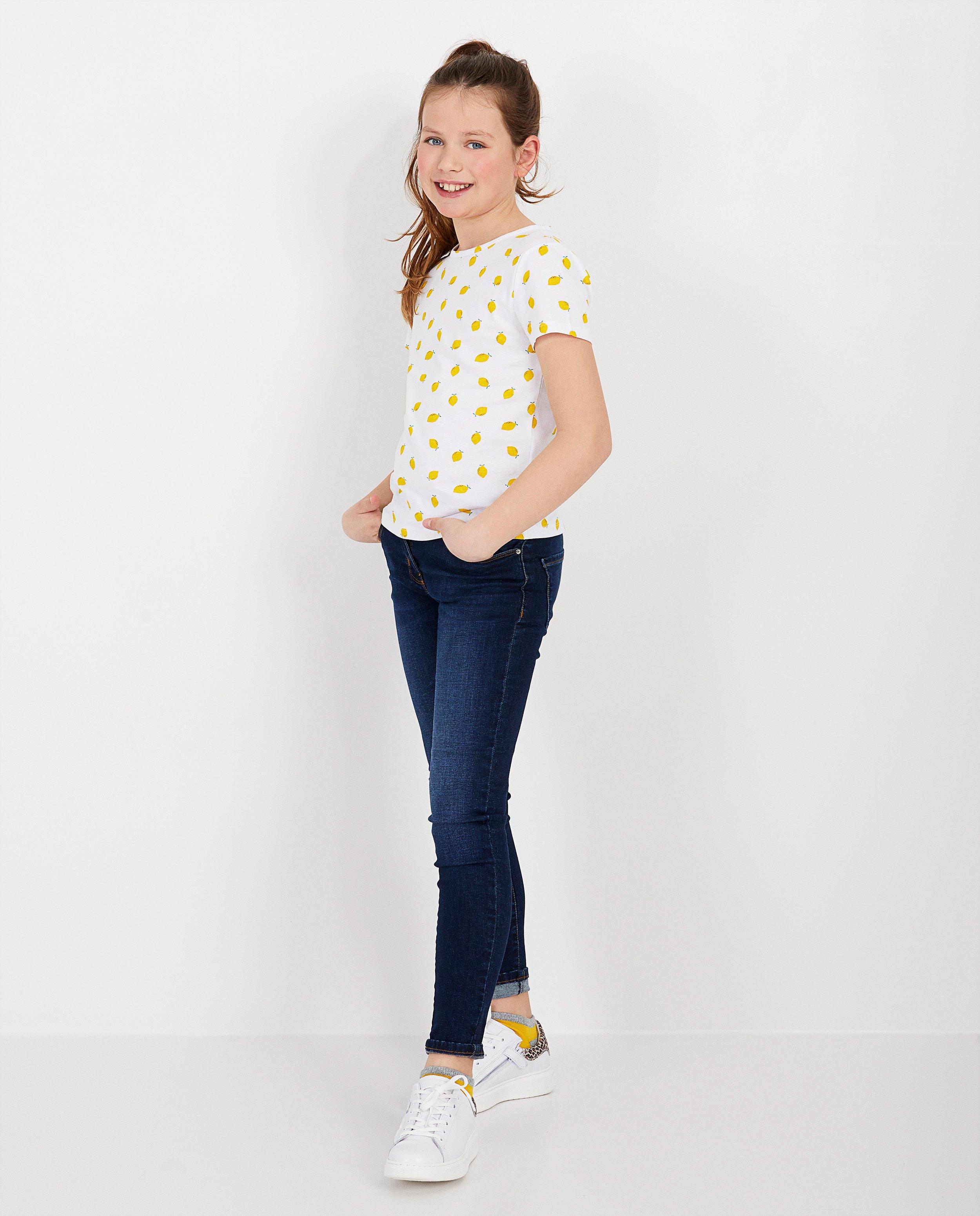 Wit T-shirt met print BESTies - citroenen - Besties