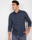 Hemden - Blauw linnen hemd met print