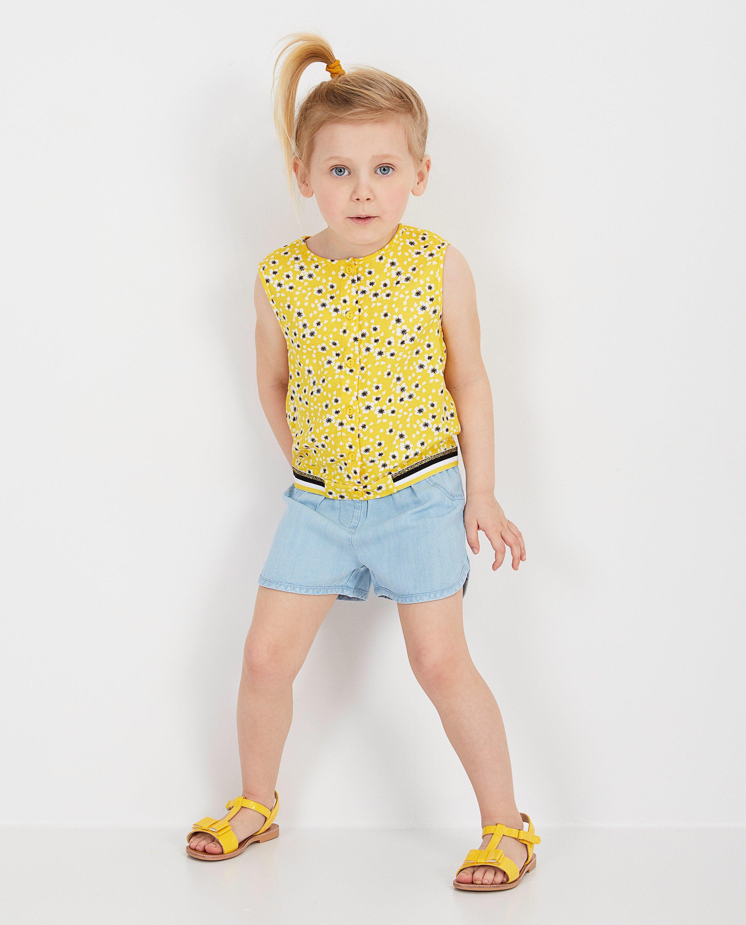 Gele top met bloemenprint - null - Milla Star