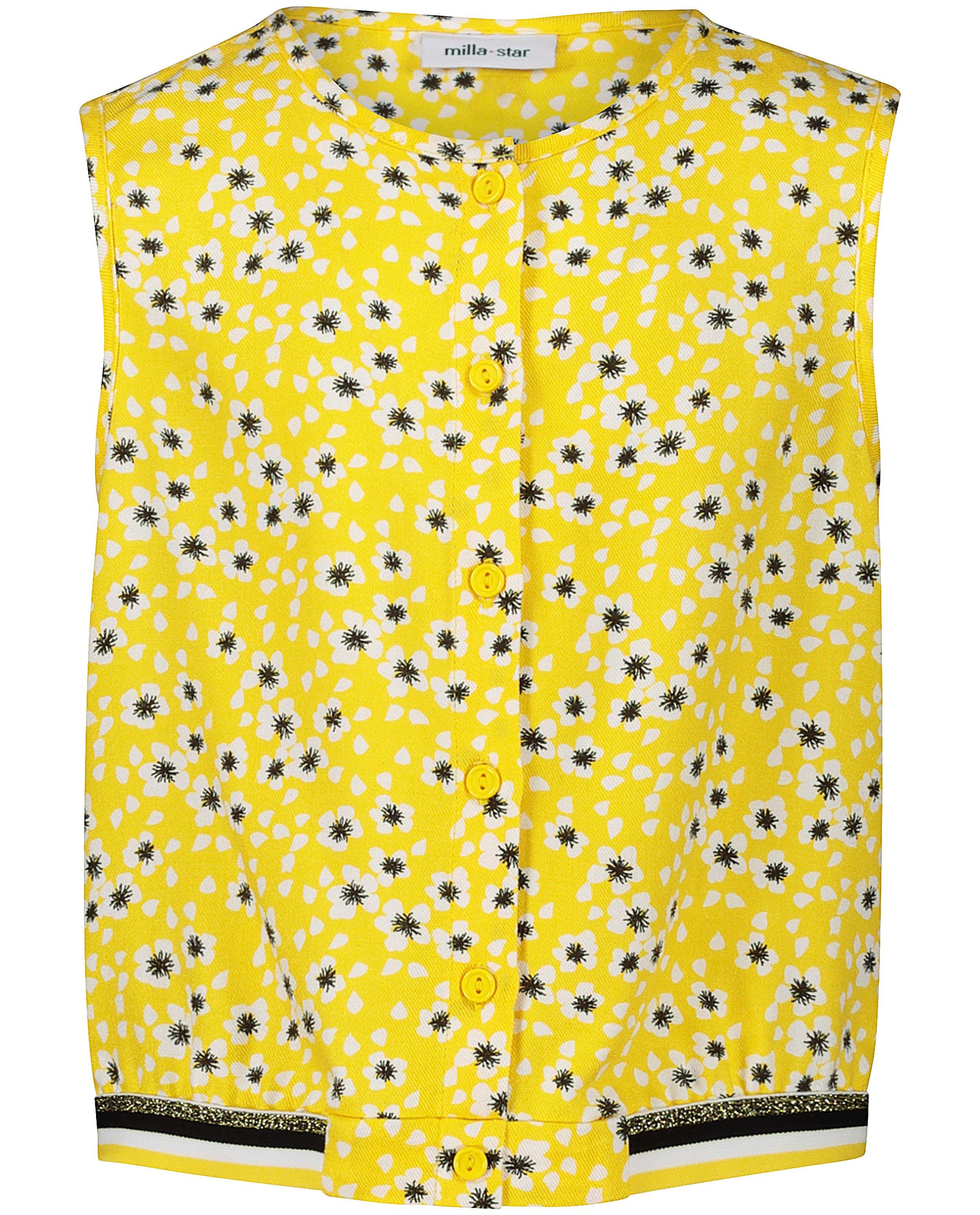 Hemden - Gele top met bloemenprint